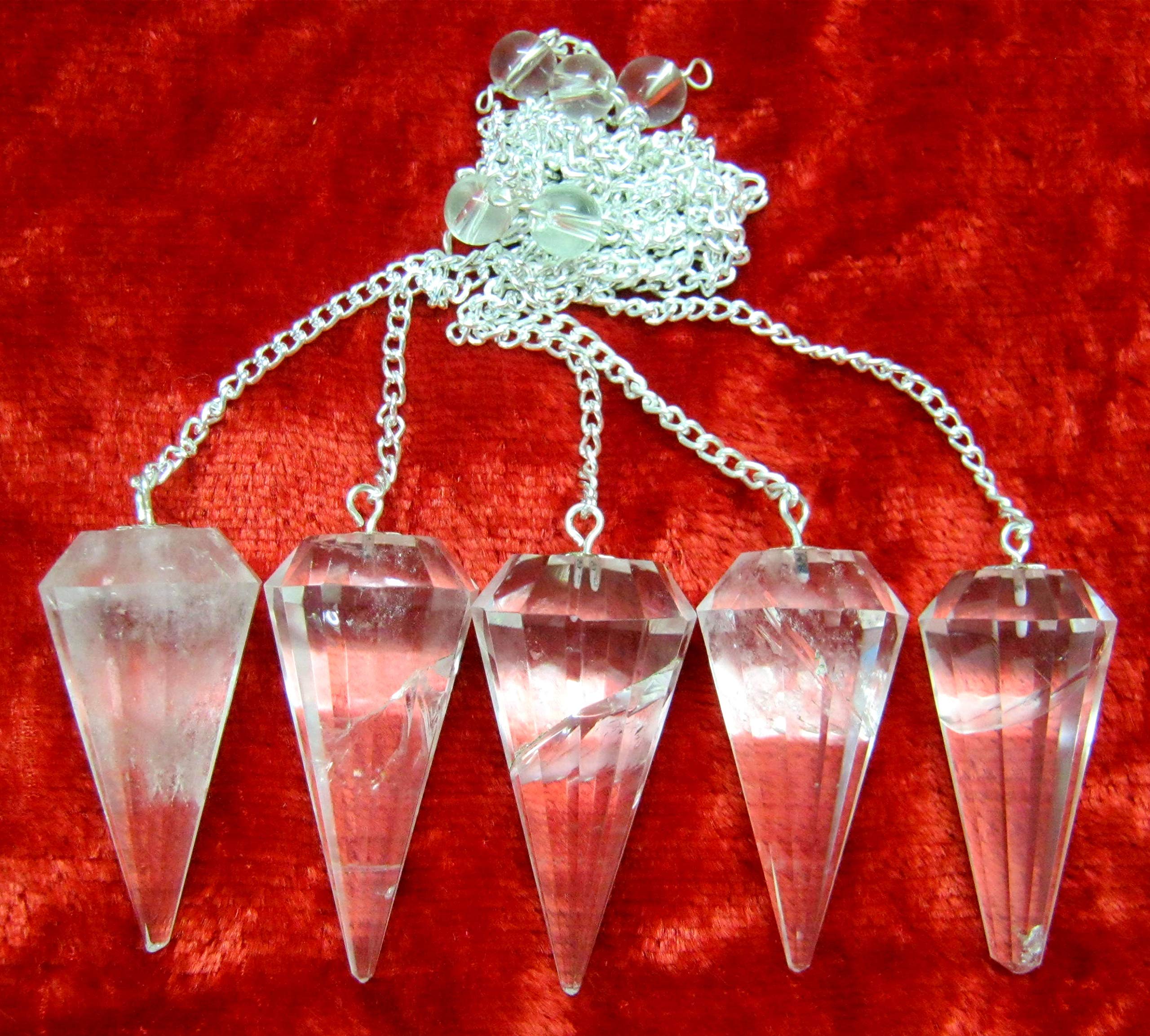 Chakra Pendelstab Aus Klarem Quarz - Für Energiearbeit, Meditation & Spirituelle Balance