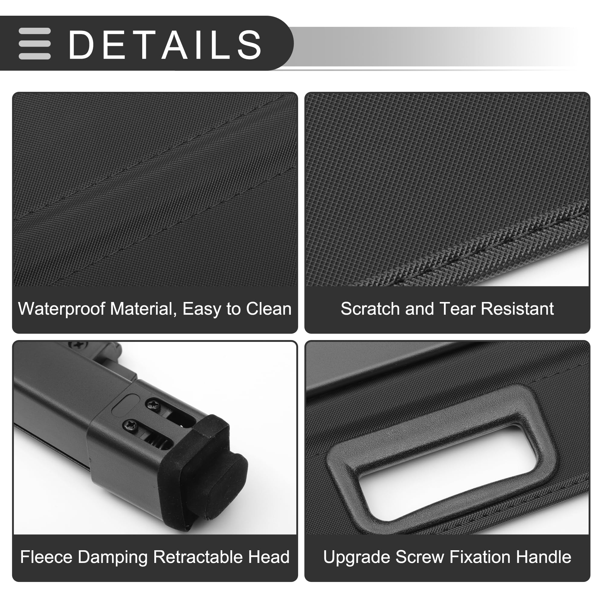 Motoforti Cubierta De Carga Retráctil Para Mercedes-Benz para Smart Fortwo 2016-2022 Estante De Equipaje Trasero Protector De La Privacidad Lona Negro Brillante