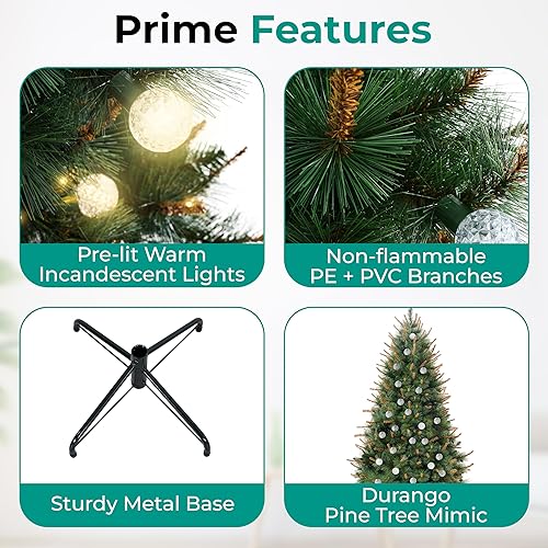 Miniatura 2 de Naomi Home Árbol de Navidad rústico, 6.5 pies