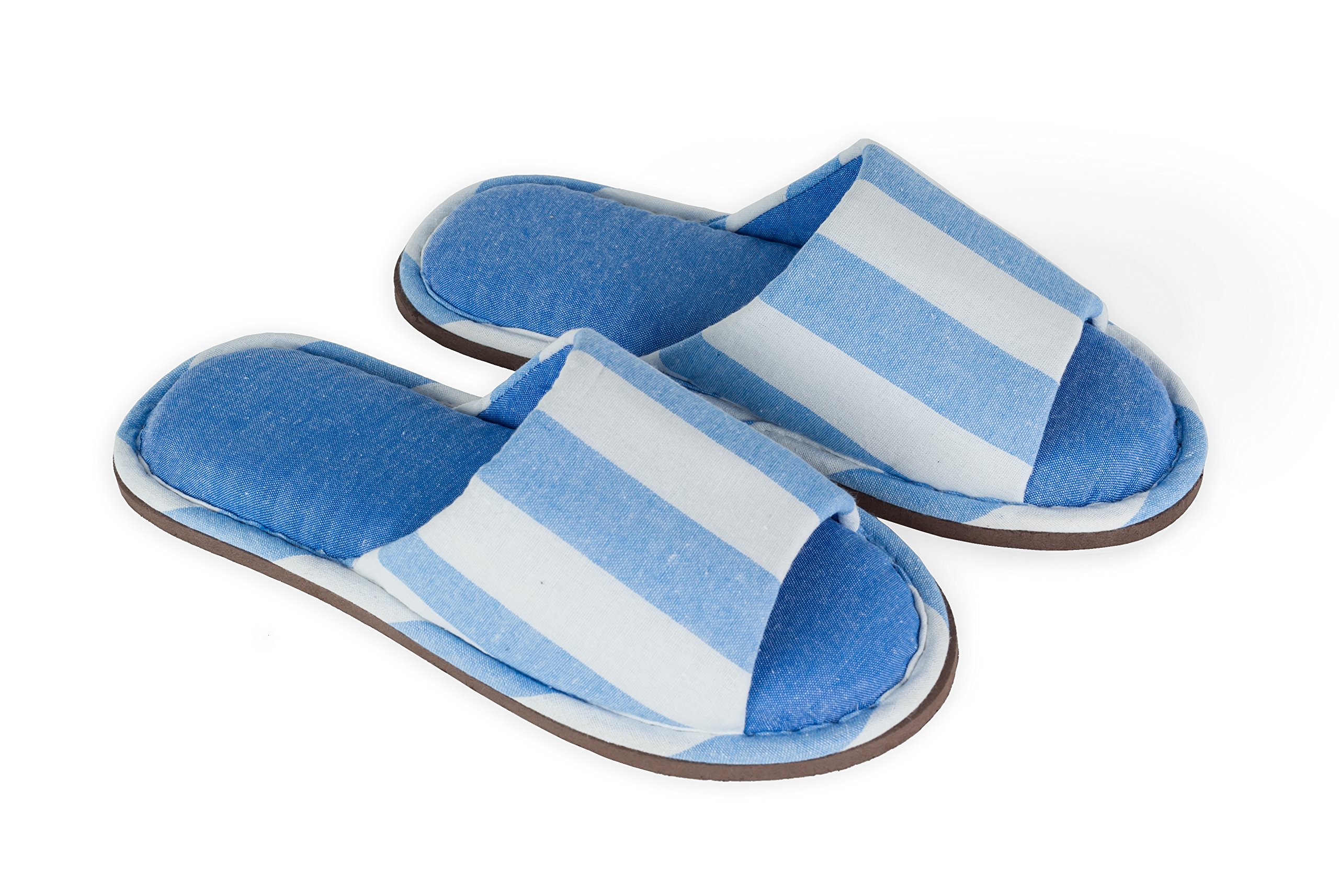 Relaxed Foot Slippers | Indoor & Outdoor Memory Foam | 1 Pair with Storage Bag Light Blue