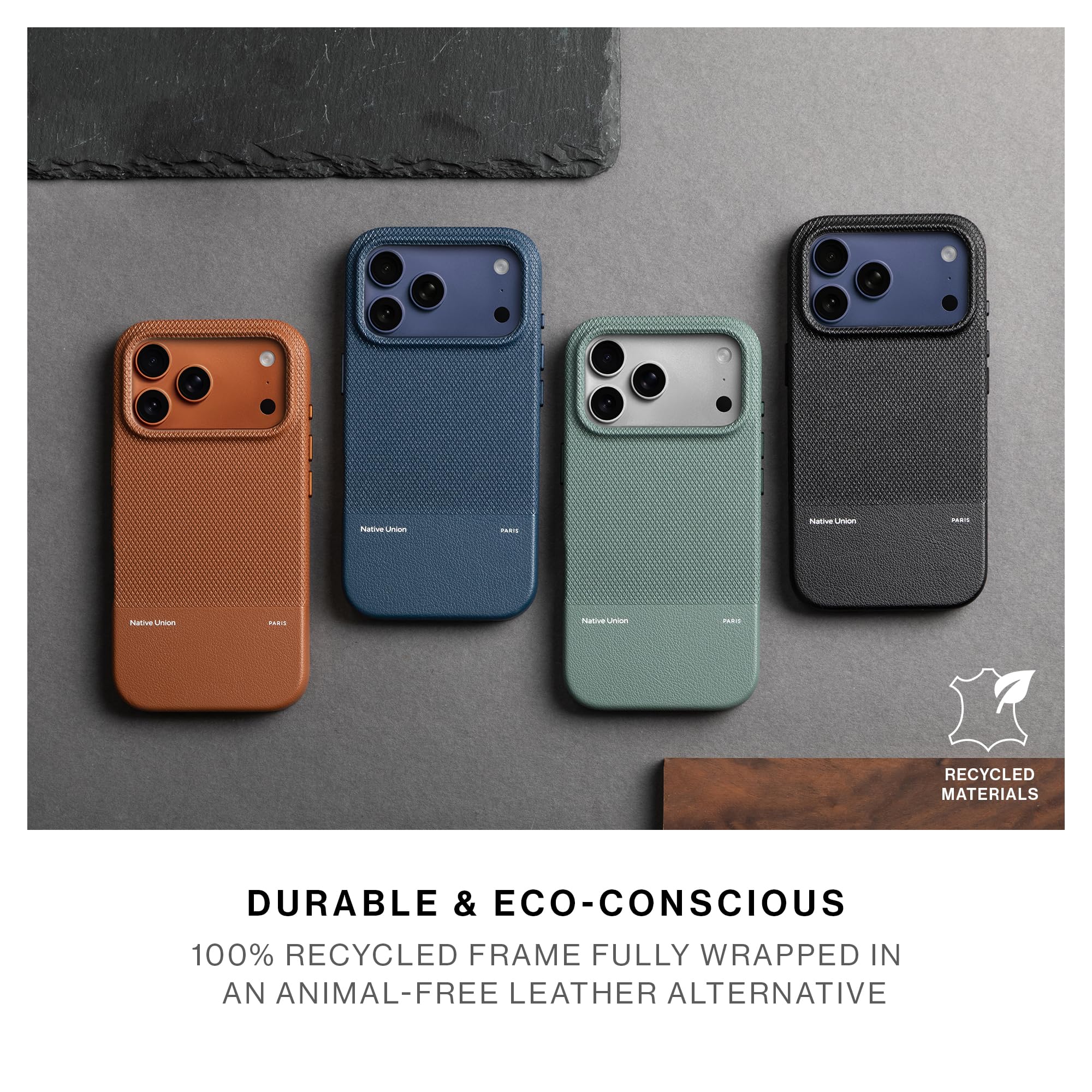 Native Union (Re Classic Case 3.0 - MagSafe, kompatybilne z wbudowanymi magnesami, odporne na zużycie i materiały pochodzące z recyklingu, niezwykle trwałe, ochrona przed upadkiem 1,8 m dla iPhone'a