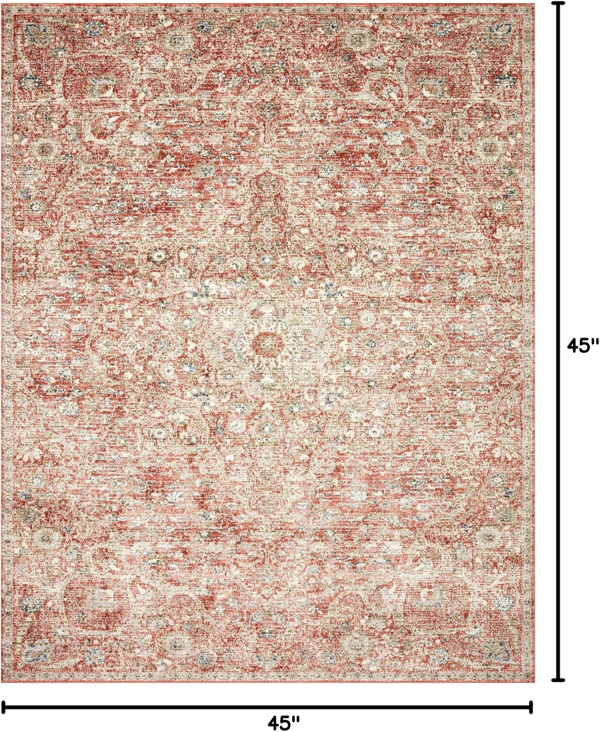 Loloi Saban Collection SAB-02 Rust/Beige 3'-9" x 3'-9" Round Accent Rug