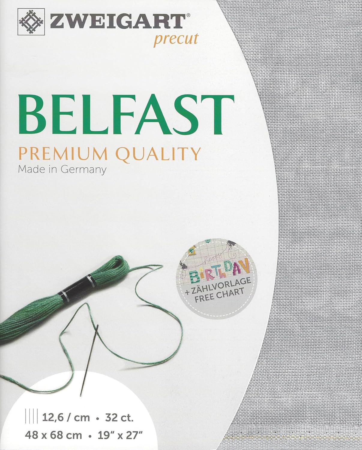 Wizardi Belfast 32 Count Antique White. Needlework Canvas, Cross-Stitch Fabric, Embroidery Cloth, Needlepoint Canvas. 3609/101 Precut Zweigart