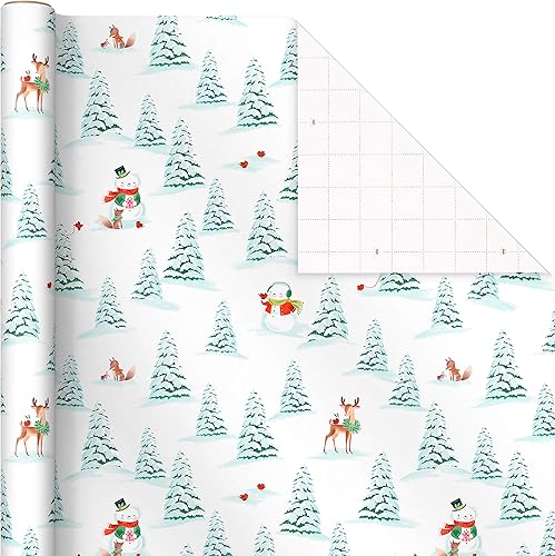 Vista 20 de Hallmark Papel de regalo de Navidad con líneas para corte en el reverso (3 rollos: 120 pies cuadrados en total), escena de la ciudad de invierno