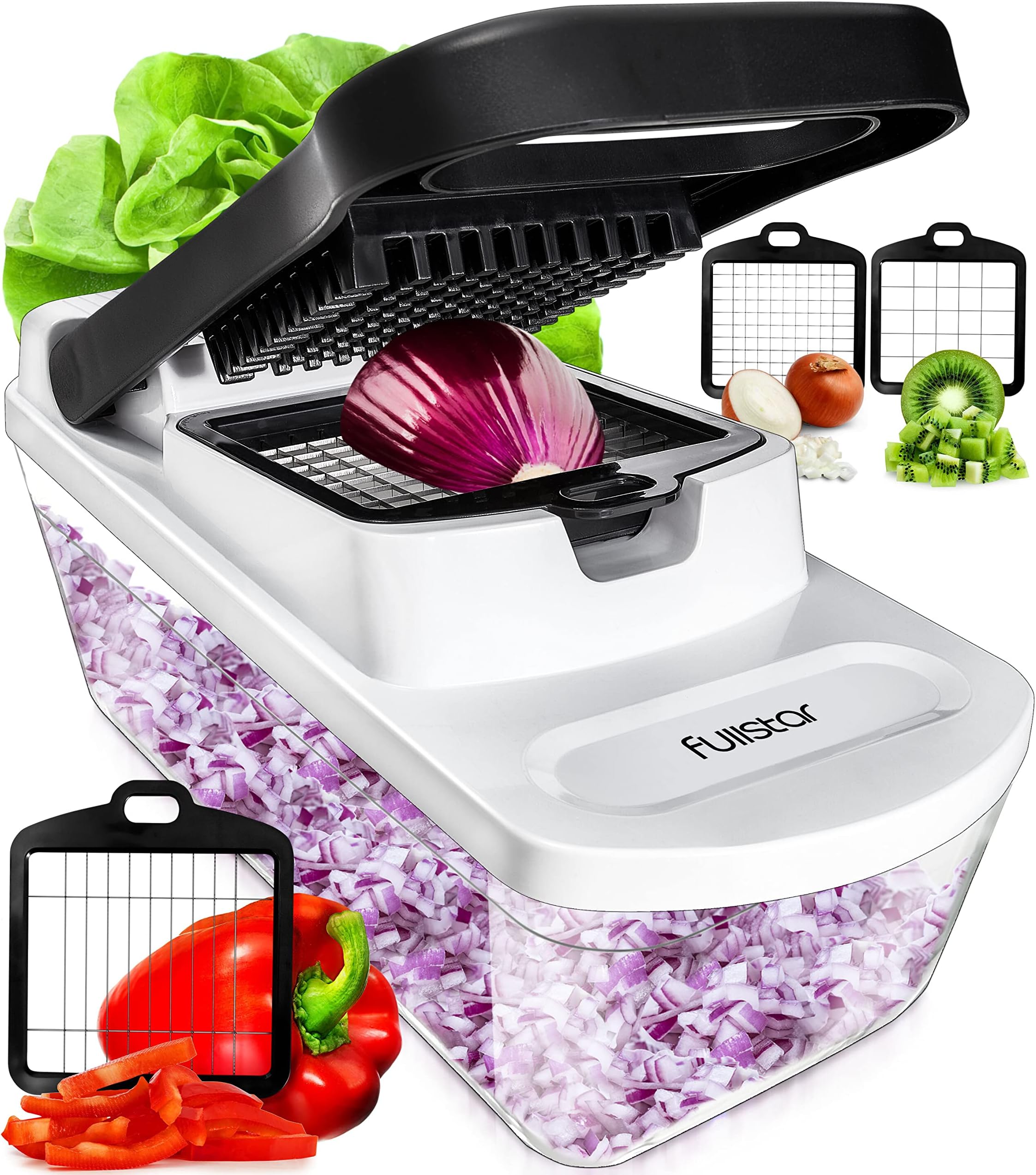 fullstarVegetable Chopper & Mandoline Slicer for Kitchen - Food Chopper with Container, Cheese Grater, Home Essentials & Kitchen Gadgets (3 in 1)