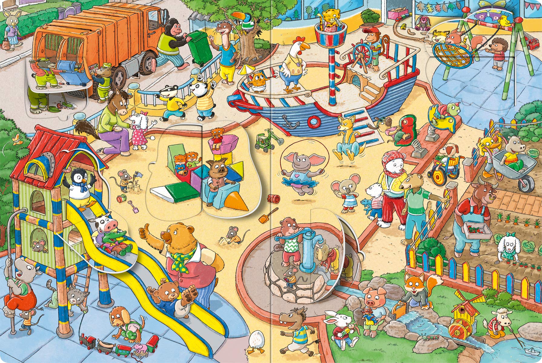 Mein großes Klappen-Wimmelbuch: Im Kindergarten