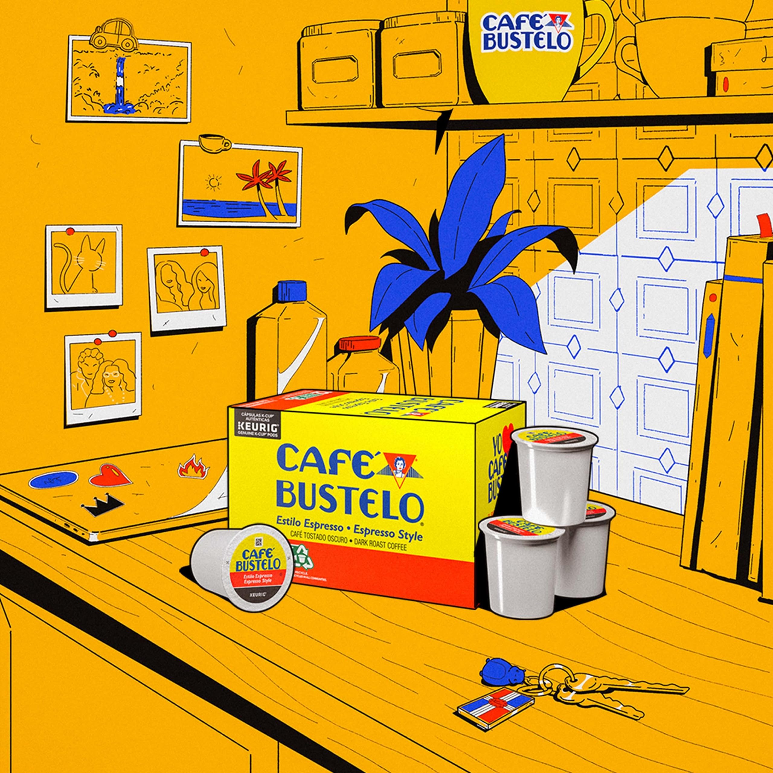 Café Bustelo Espresso Style Dark Roast, Single Serve Coffee Pods, 12 Count (Pack of 1)