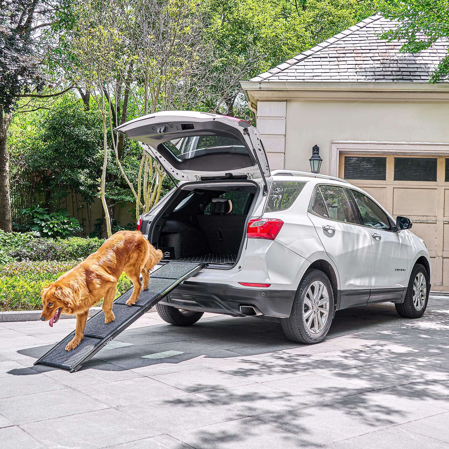 CO-Z Hunderampe Auto klappbar 170cm Leichteres EIN- und Aussteigen für kleine und große Hunde bis 90kg Hundetreppe mit Rutschfester Oberfläche für alle Fahrzeuge nutzbar (170cm)