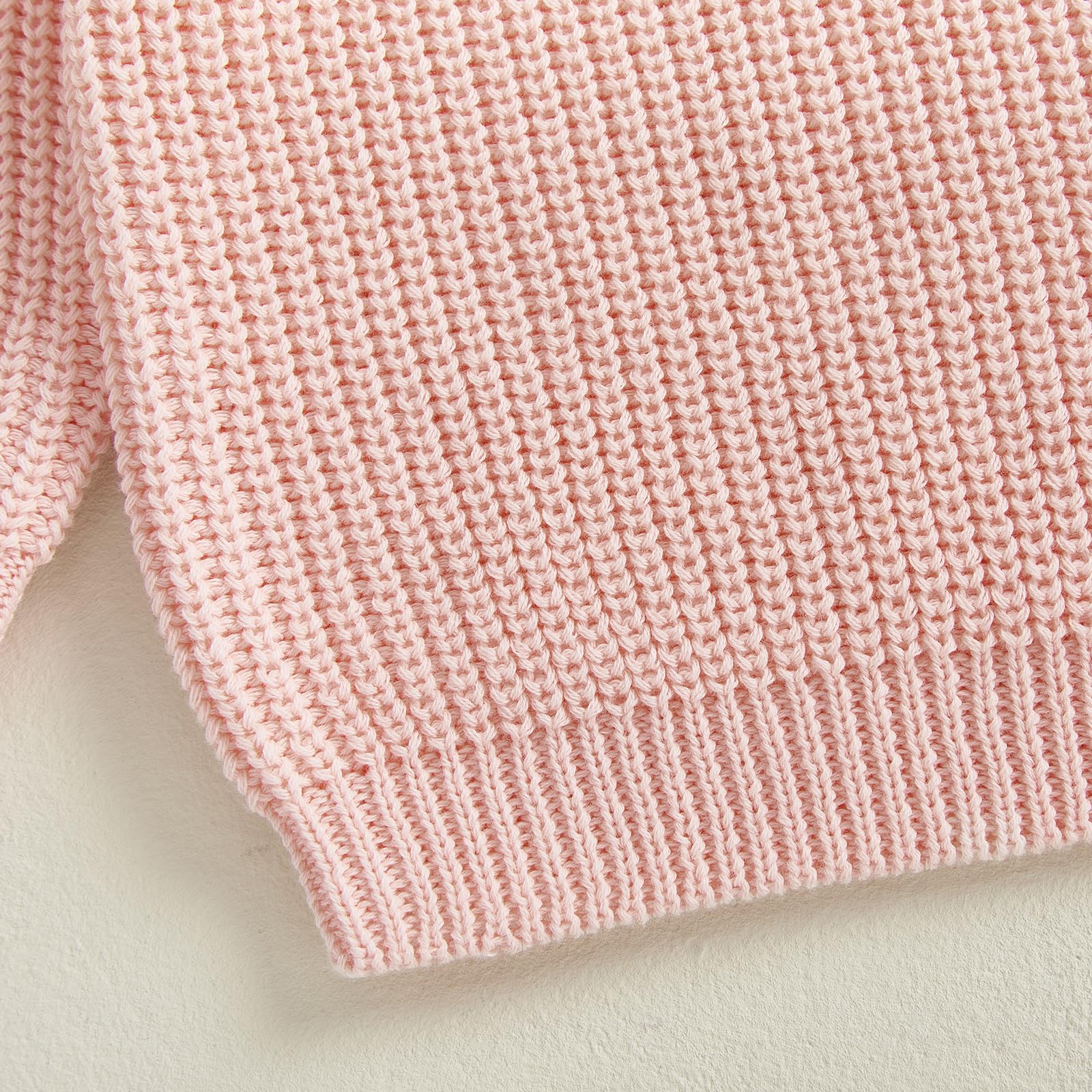 Geagodelia Toddler Baby Boy Girl Warm Sweater Long Sleeve Crew Neck Solid Color Knitted Pullovers Tops Knit Jumpers Sweatshirt Chunky Knitwear Fall Winter Clothes Outfits — view 7