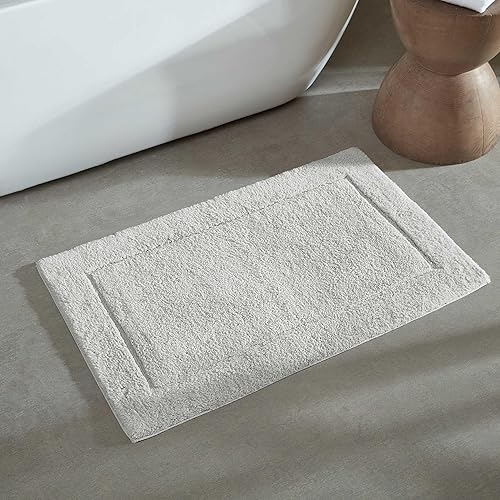 Miniatura 3 de Calvin Klein - Juego de alfombras de baño, alfombras de baño de algodón suaves y absorbentes, decoración moderna de baño (gris plateado, 2 piezas)