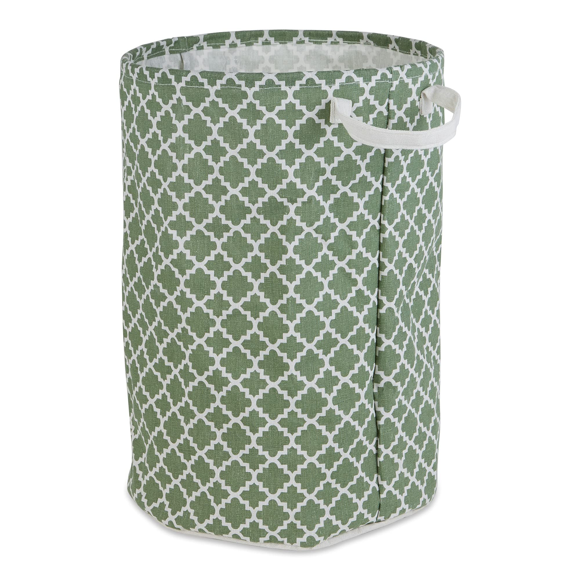 DII Laundy Collection, PE Coated Collapsible Bin, Artichoke Green Lattice, Laundry Hamper