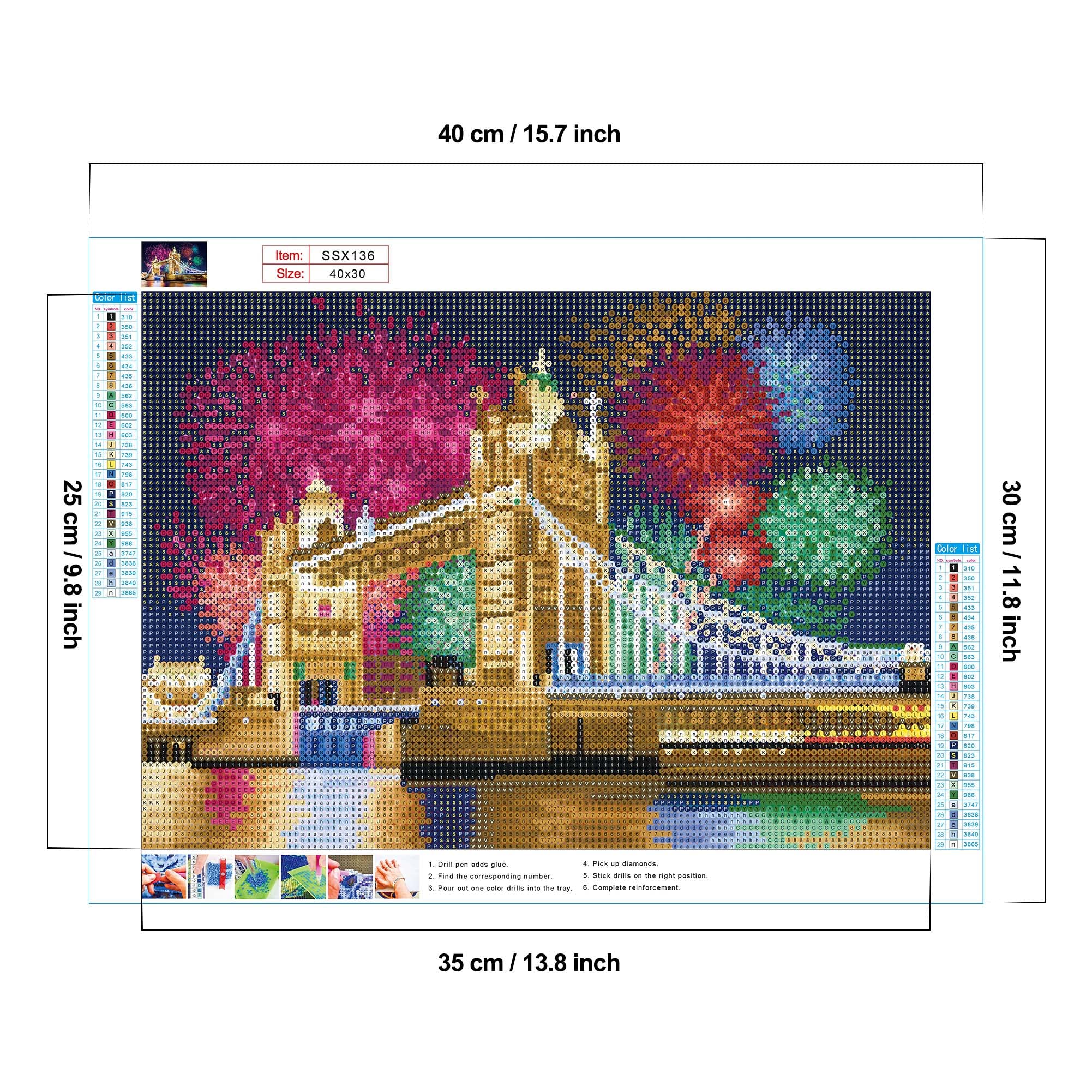 Wadafen Kit Diamond Painting 5D Fai Da Te Per Adulti – Quadro Con Strass 30x40cm – Gioiello Fai Da Te