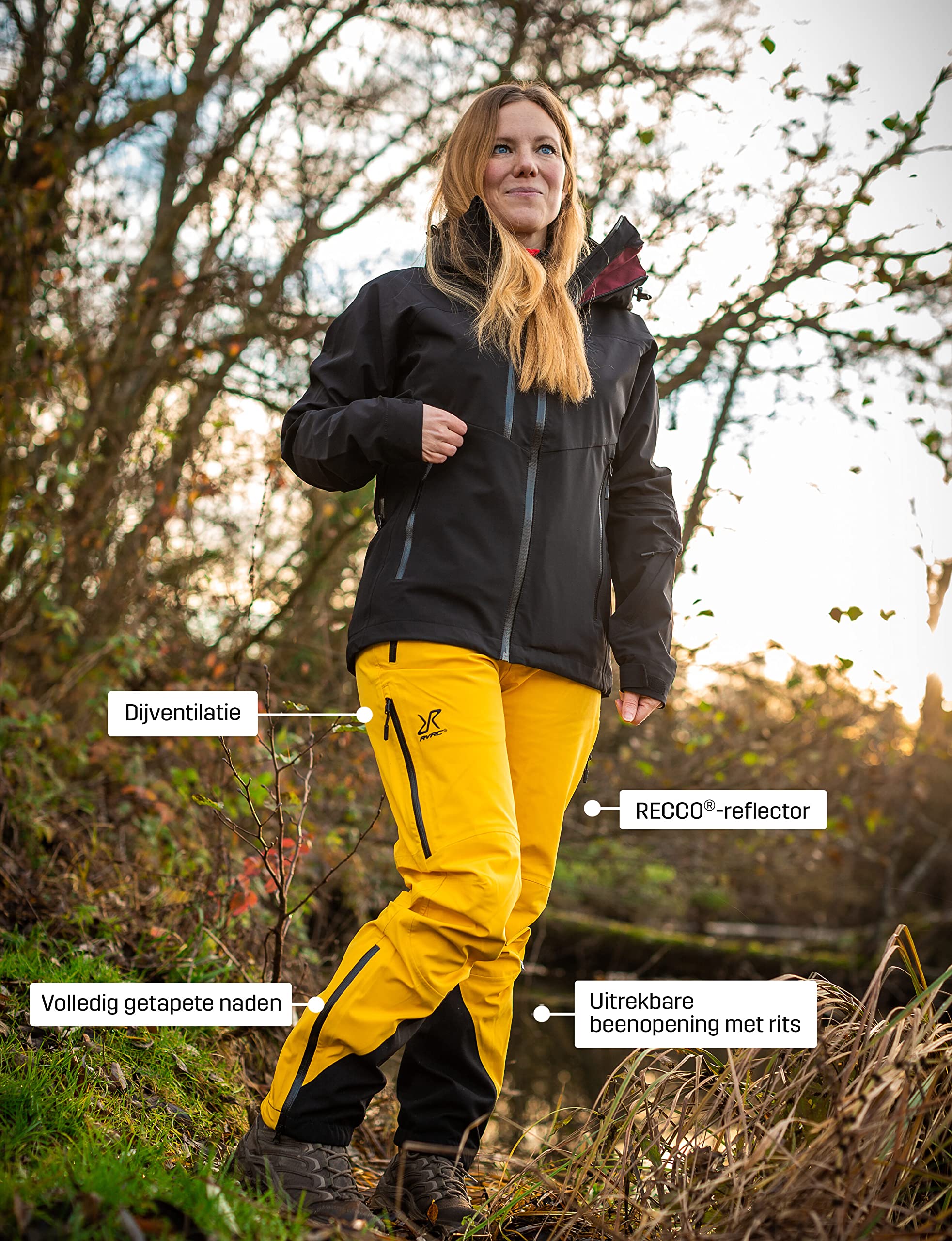 RevolutionRace Cyclone Rescue Pants para Mujer, Pantalones Impermeables, Senderismo
