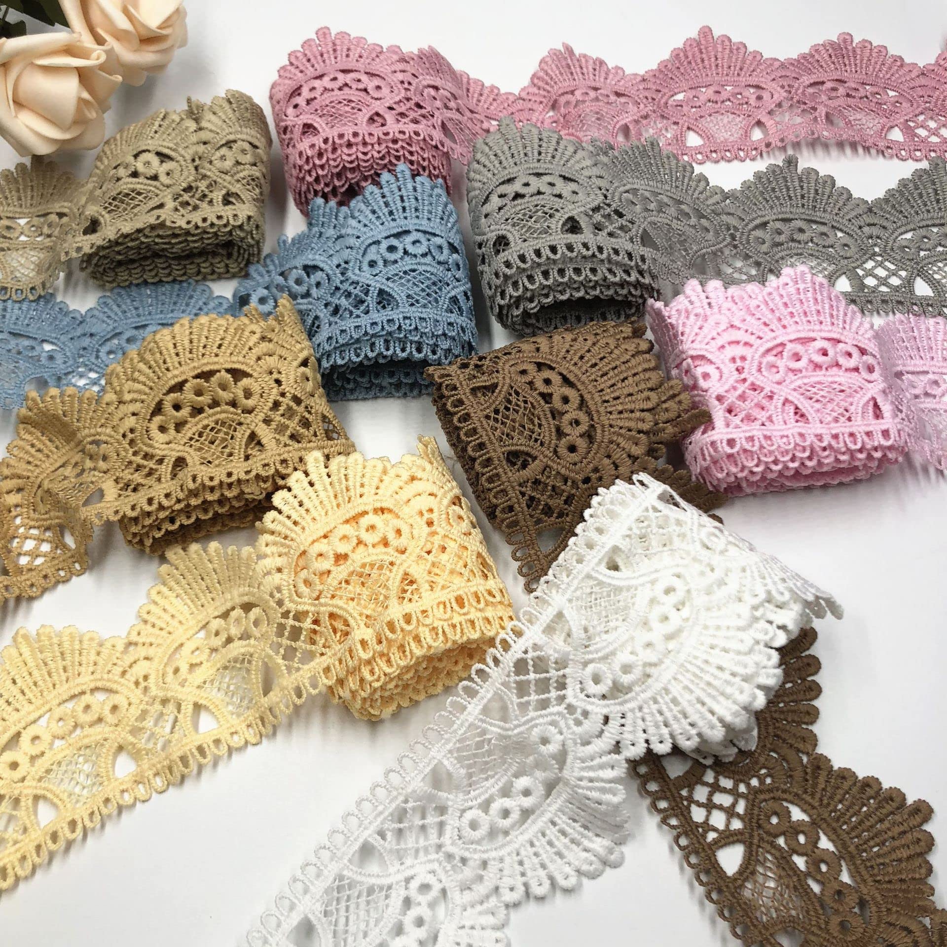 4 Rouleaux De Ruban Dentelle Adhésif - Noir Et Blanc - Pour Scrapbooking Et Décoration