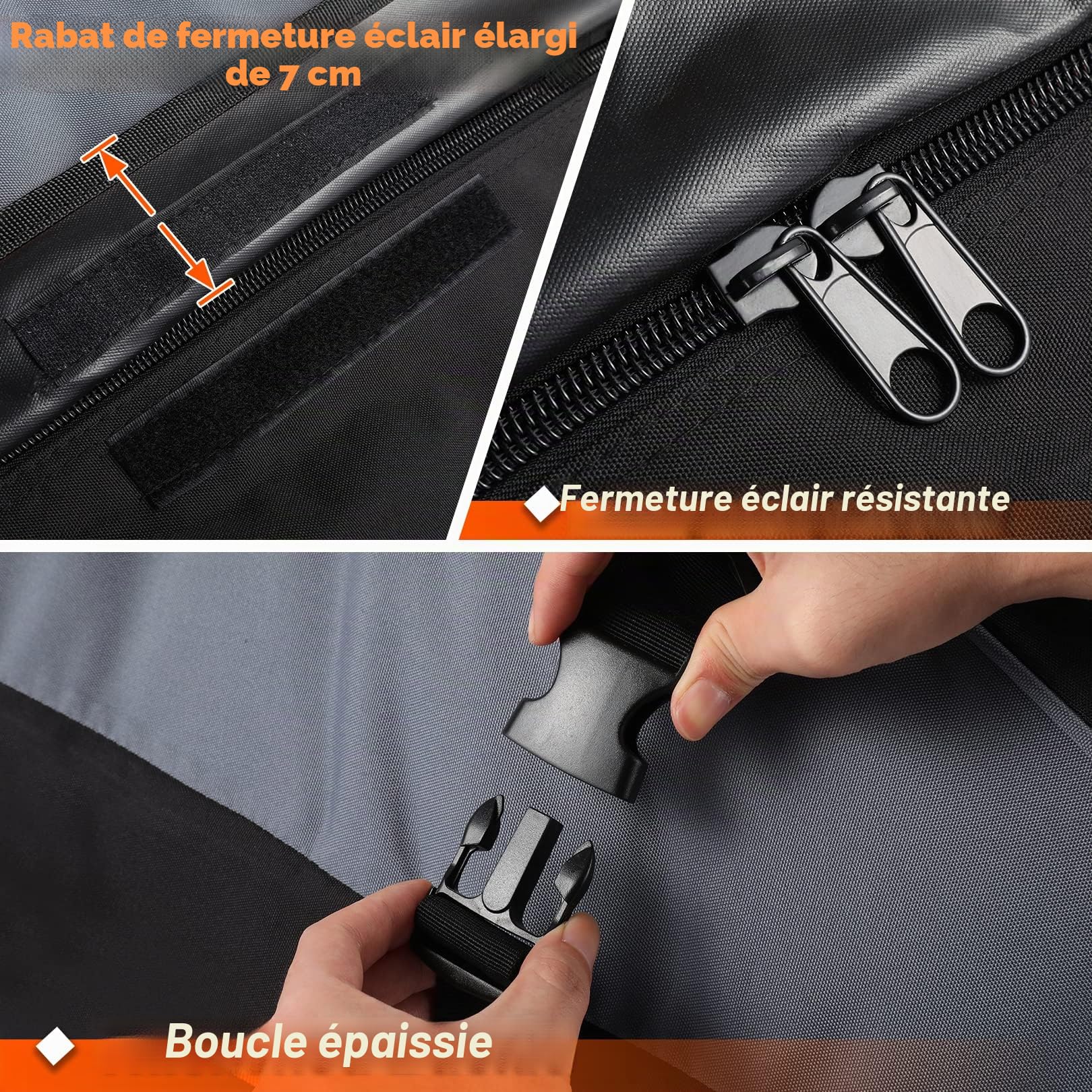 Sailnovo Sac de Toit de Voiture pour Voyage, Coffre de Toit Souple Pliable 580 L/20 Cubes pour Voitures avec/sans Barres de Toit, Rangement sur Le Toit avec 6+6 Sangles renforcées et Sac de Transport