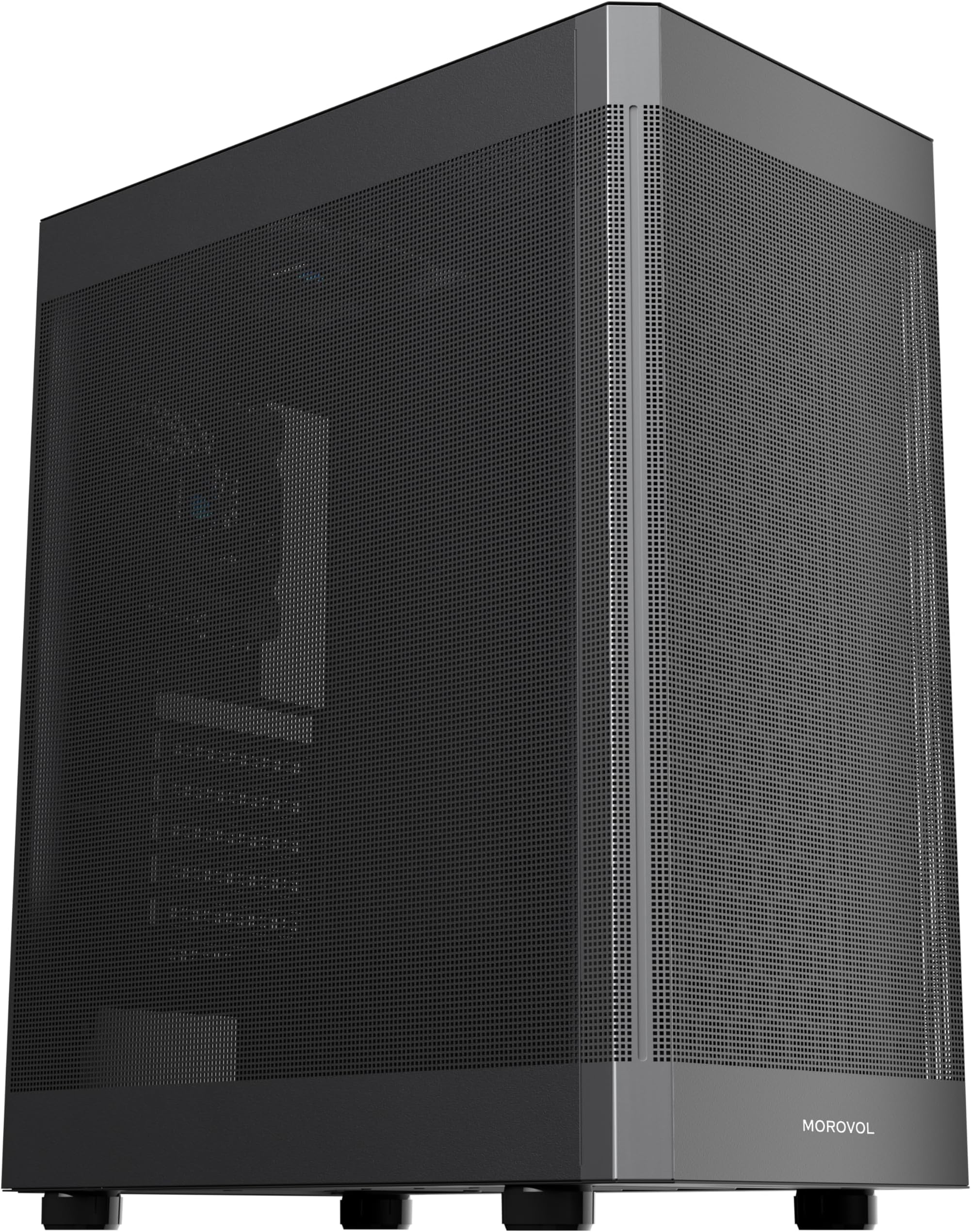 PC Case ATX, Fully Ventilated Airflow Perforated Mesh Front/Side Panel Mid Tower Gaming PC Case,2 Fans Pre-Installed USB 3.0 Computer Case,Black(U3)