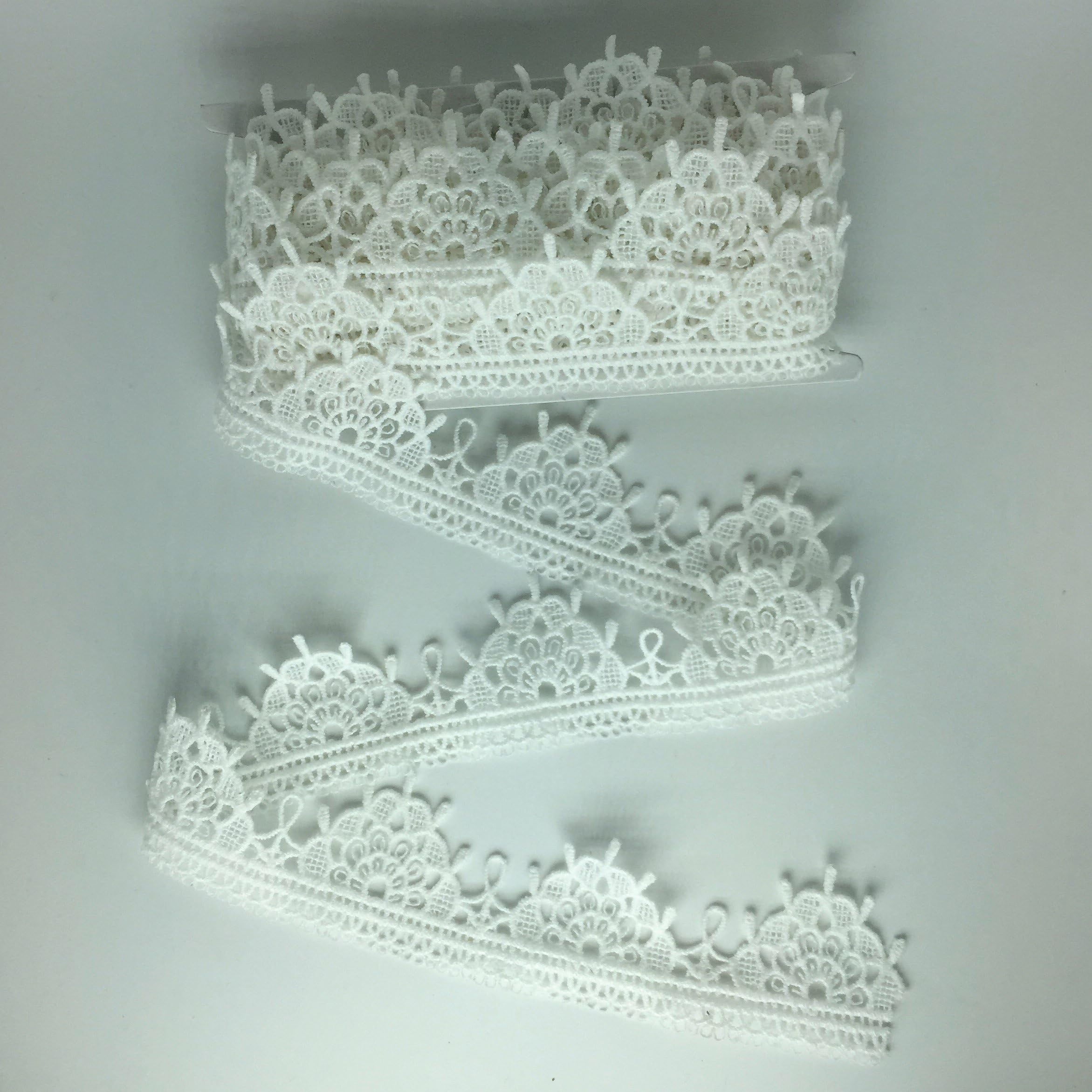 ELLA MAMA Lace Trim DIY Craft Ribbon 1-5/8“ x 5yds, Sewing Applique Craft Wedding Decoration Gift Wrapping Ribbon Tape