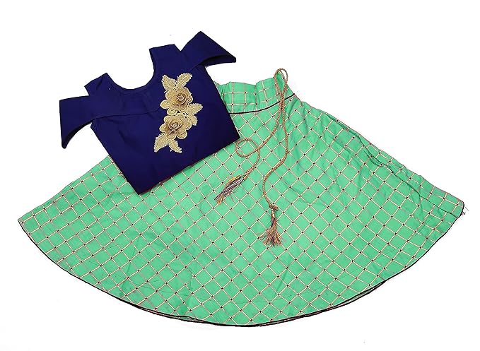 WW Girls Ethnic Wear Bamboo Silk Readymade Lehenga Choli