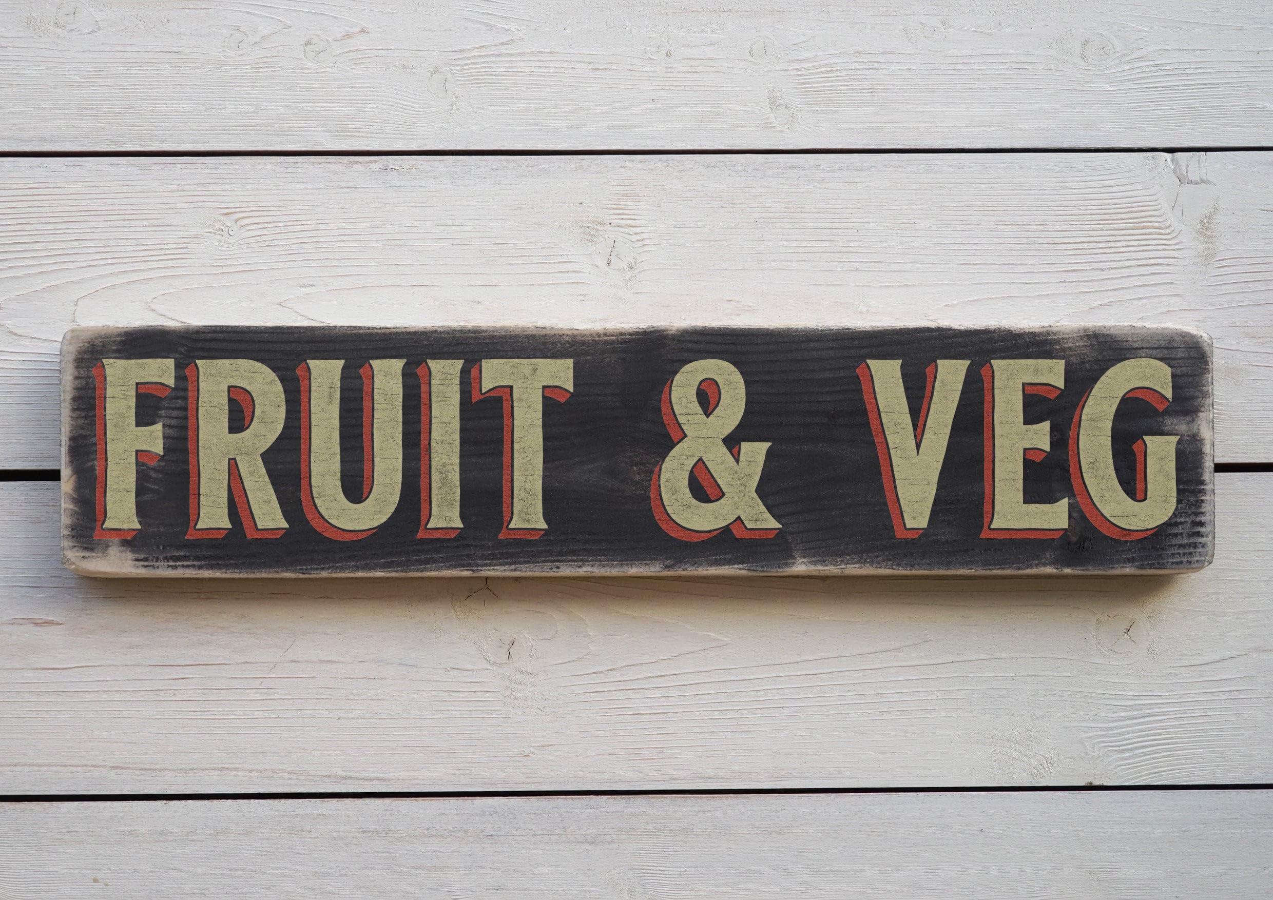 metal Signs FRUIT & VEG Vintage Style metalen Sign. Handmade Retro Home Gift metalen Signs With Sayings 4x16 Inch