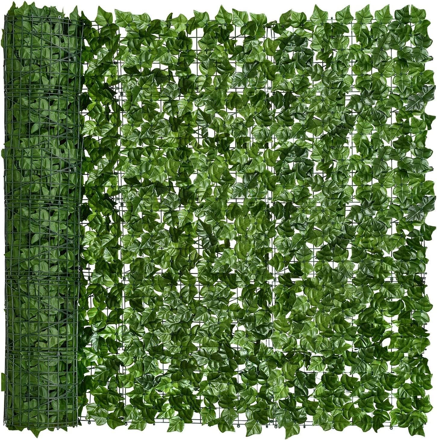 1*3M Decorative Artificial Ivy Leaf Green Hedge Roll 3M X 1M Privacy Hedging Wall Landscaping Garden Fence Uv Fade Protected For Outdoor Decor (1 * 3M)