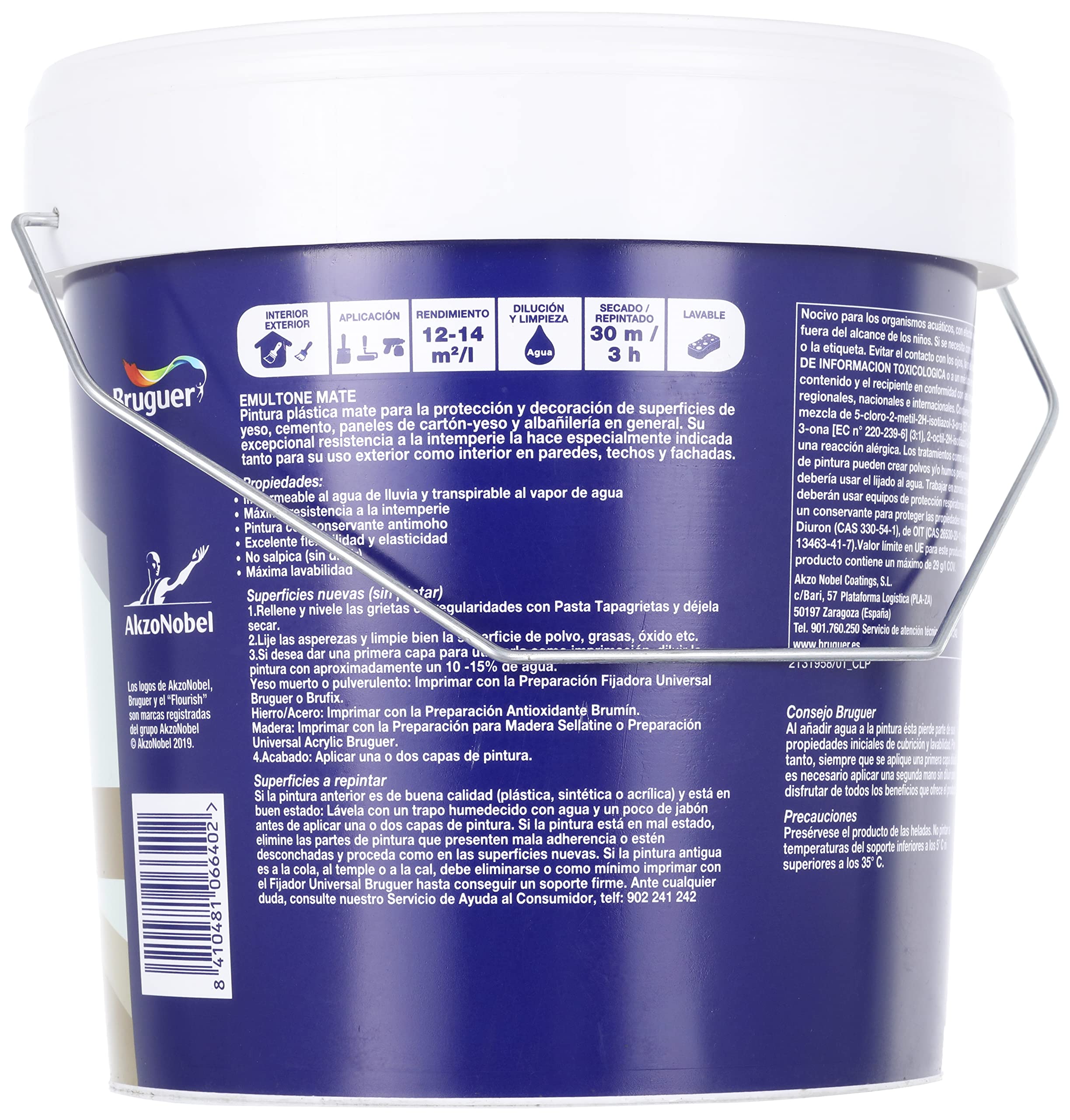 BRUGUER Pintura Emultone 4 L, blanco mate