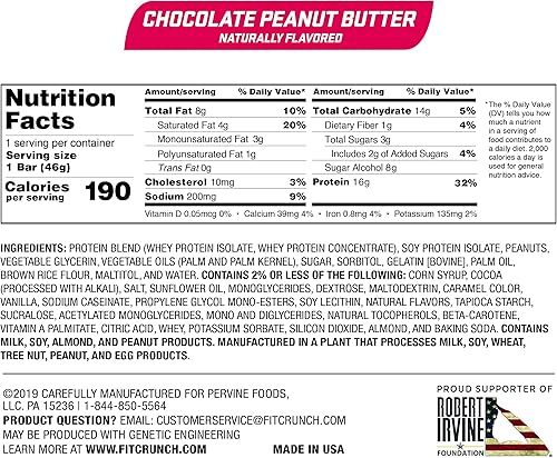 Miniatura 2 de FITCRUNCH Barras de proteínas tamaño aperitivo, diseñadas por Robert Irvine, barra horneada de 6 capas, 0.11 onzas de azúcar y núcleo de pastel