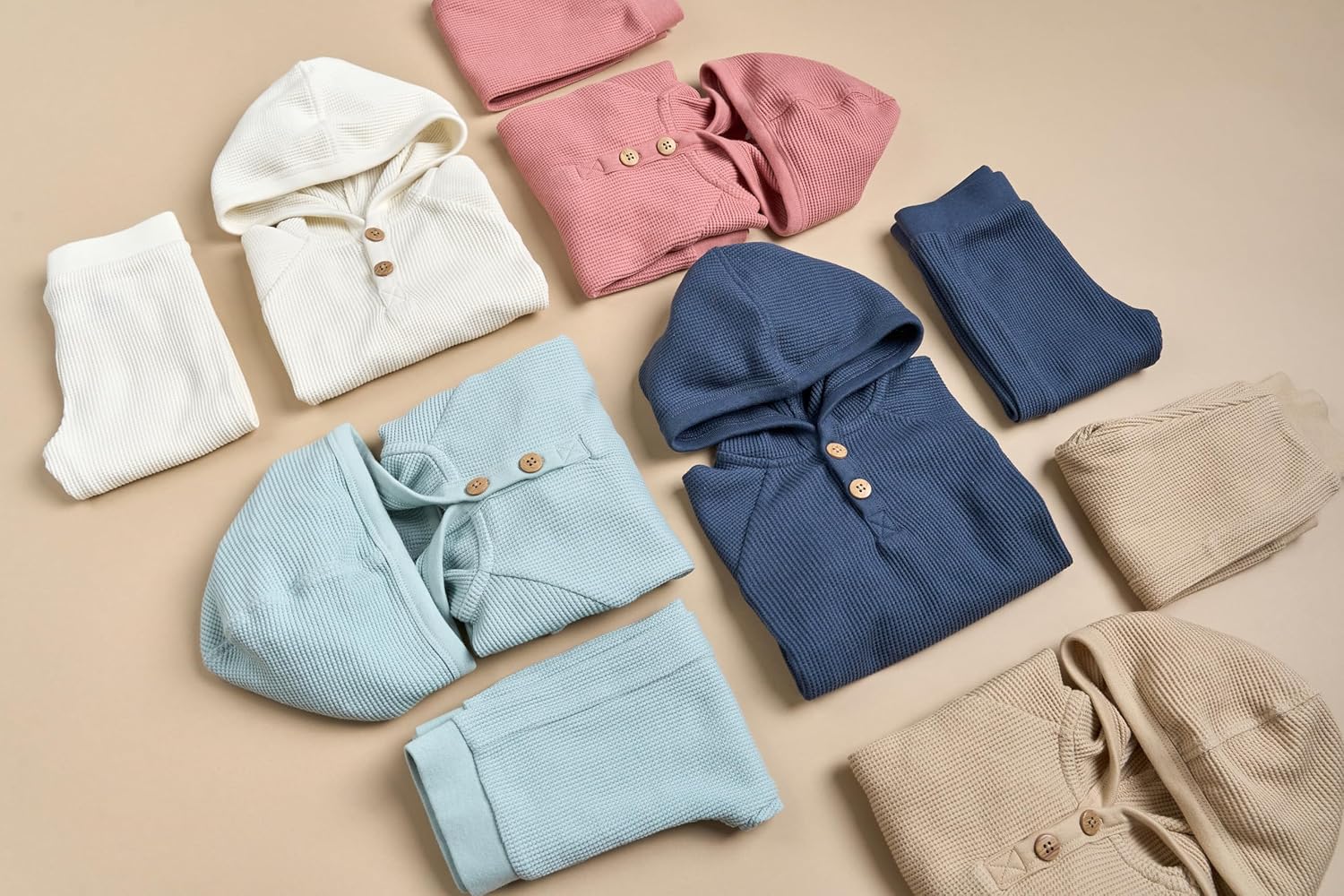 Modern Moments by Gerber Baby Girls' Mini-Waffle 2-piece Hoodie and Pant Set - Image 4