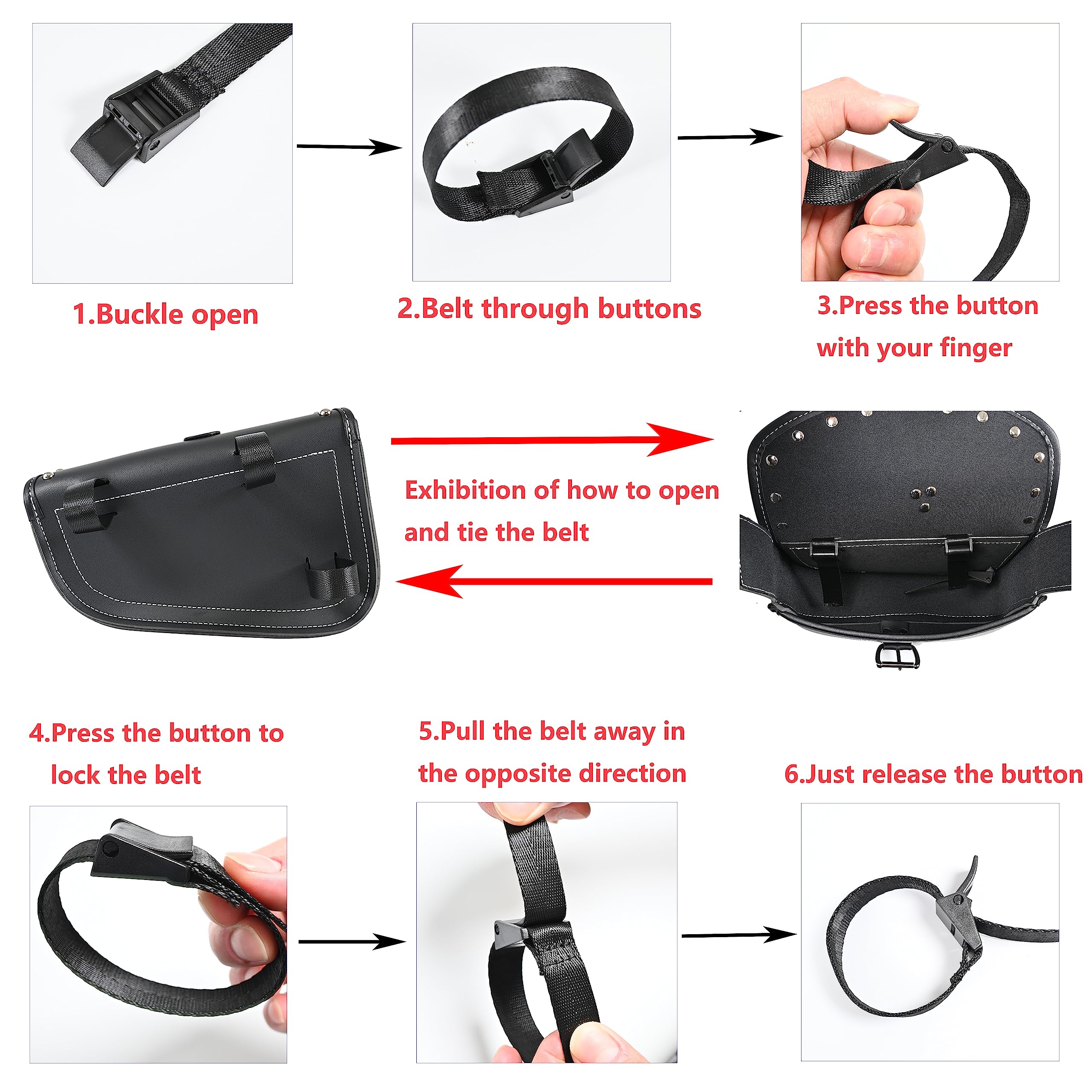 Borse da sella per moto laterali - Borse laterali Softail in pelle PVC per Harley Sportster impermeabile, borsa portautensili laterale, universale per moto (lato sinistro)