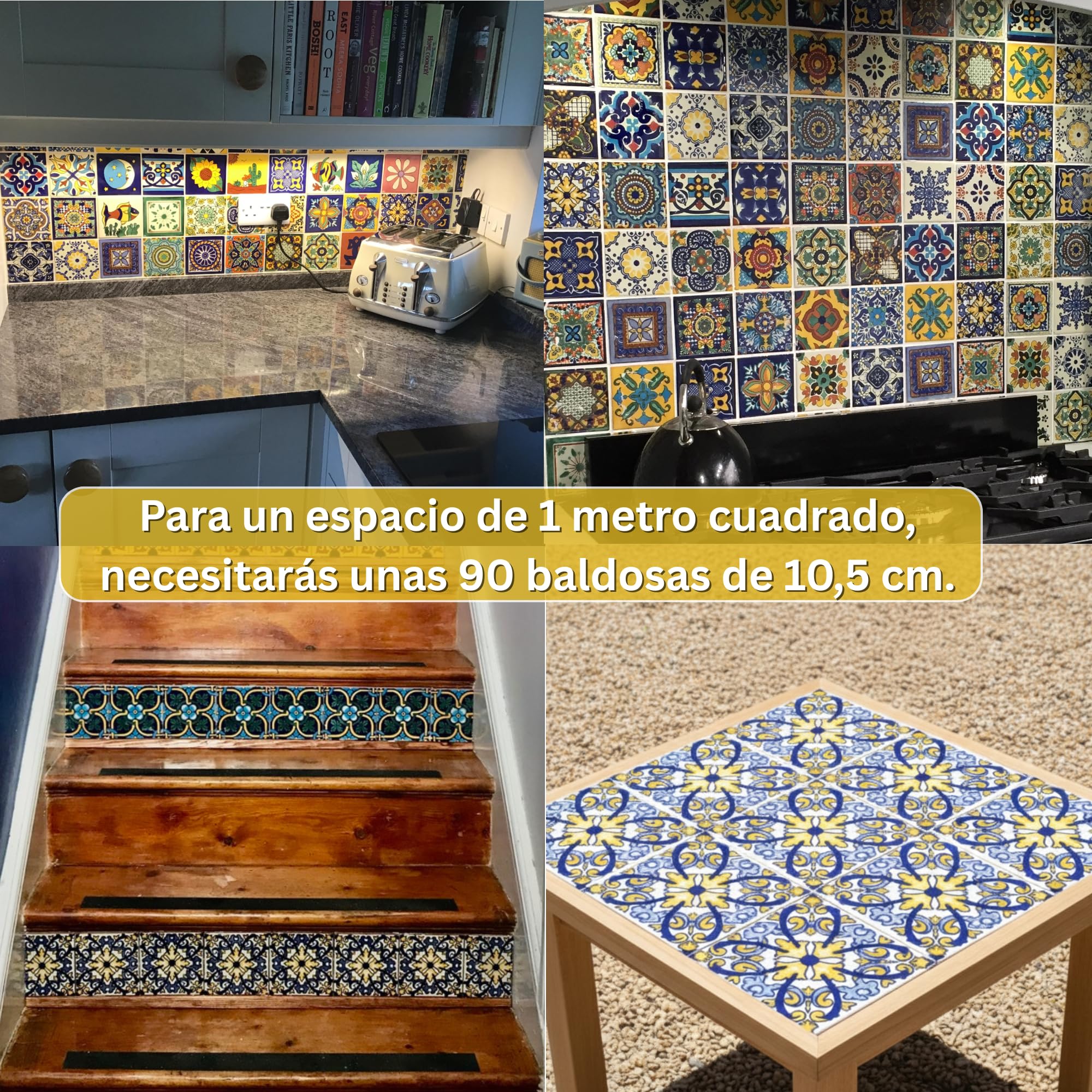 Tumia LAC Azulejos Mexicanos Artesanales de Talavera de 10.5cm