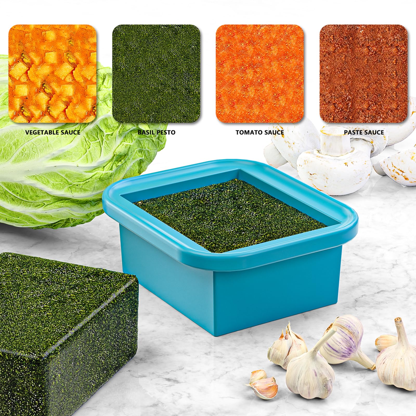 Bangp Jumbo Silicone Congélateur de congélation avec couvercle, Plateau de congélation pour soupes, Grand récipient de stockage pour Sauce Préparation de repas Yoghourt Avoine, 600ml