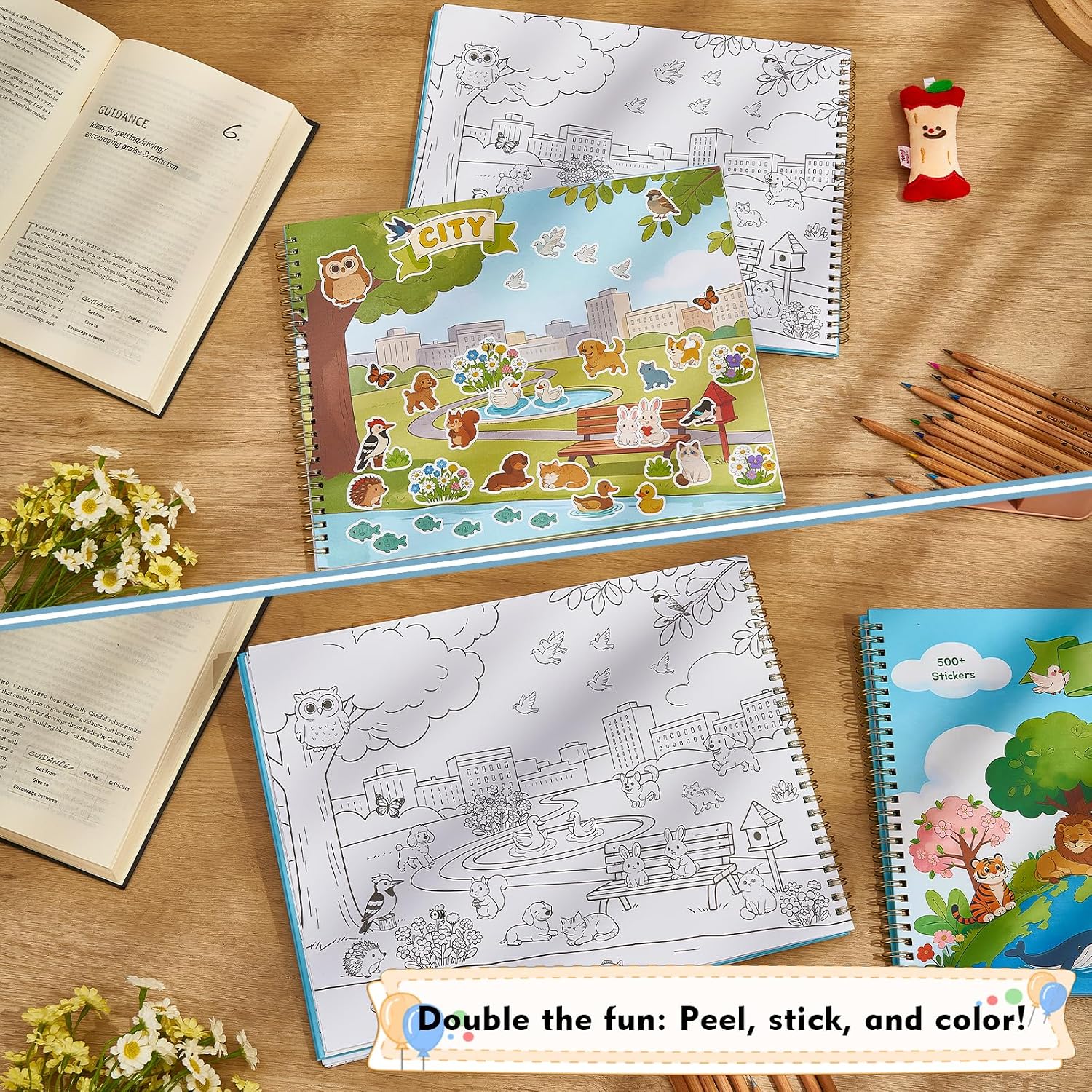 Animal Stickers for Kids,Sticker Books for Toddlers 3 4 5 Years, Coloring