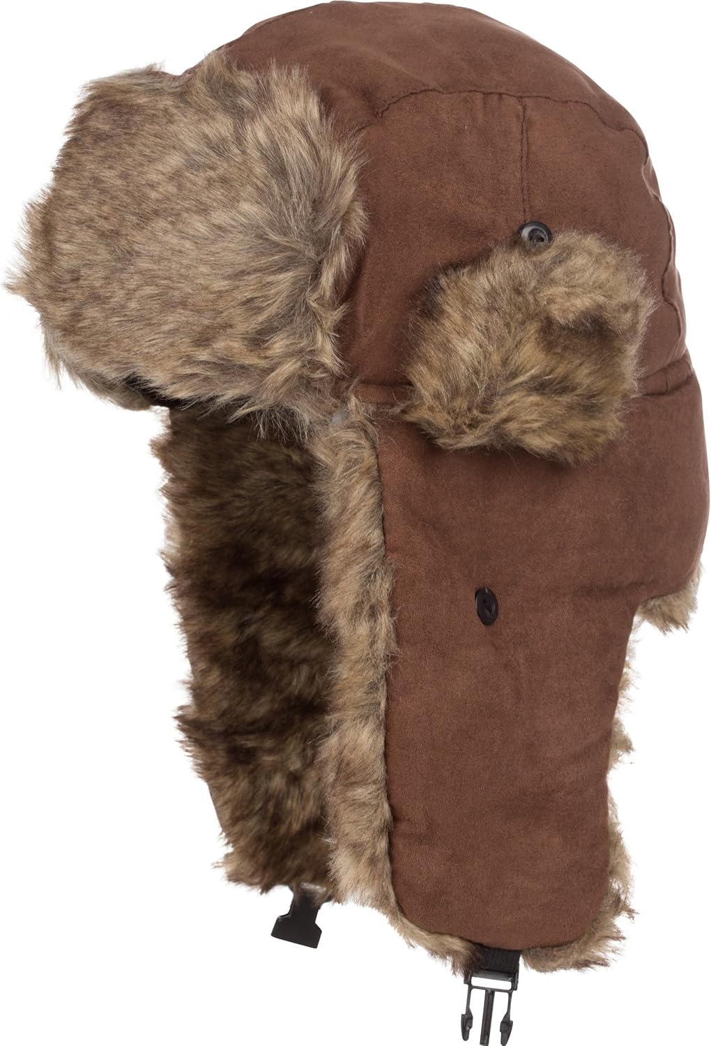 Sakkas Morgan Trapper Hat Ushanka Trooper Unisex Winter Faux Fur Ear Flap with Chin Strap, Warm Ski Snowboard Hunting Cap