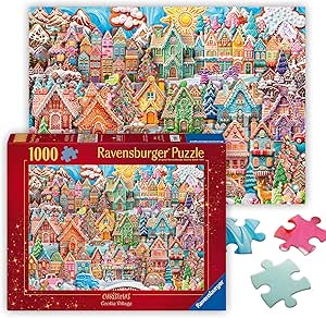 Ravensburger Christmas Cookie Village 1000 Piece Jigsaw Puzzle for Adults - 12001267 - Handcrafted Tooling, Made in Germany, Every Piece Fits Together Perfectly