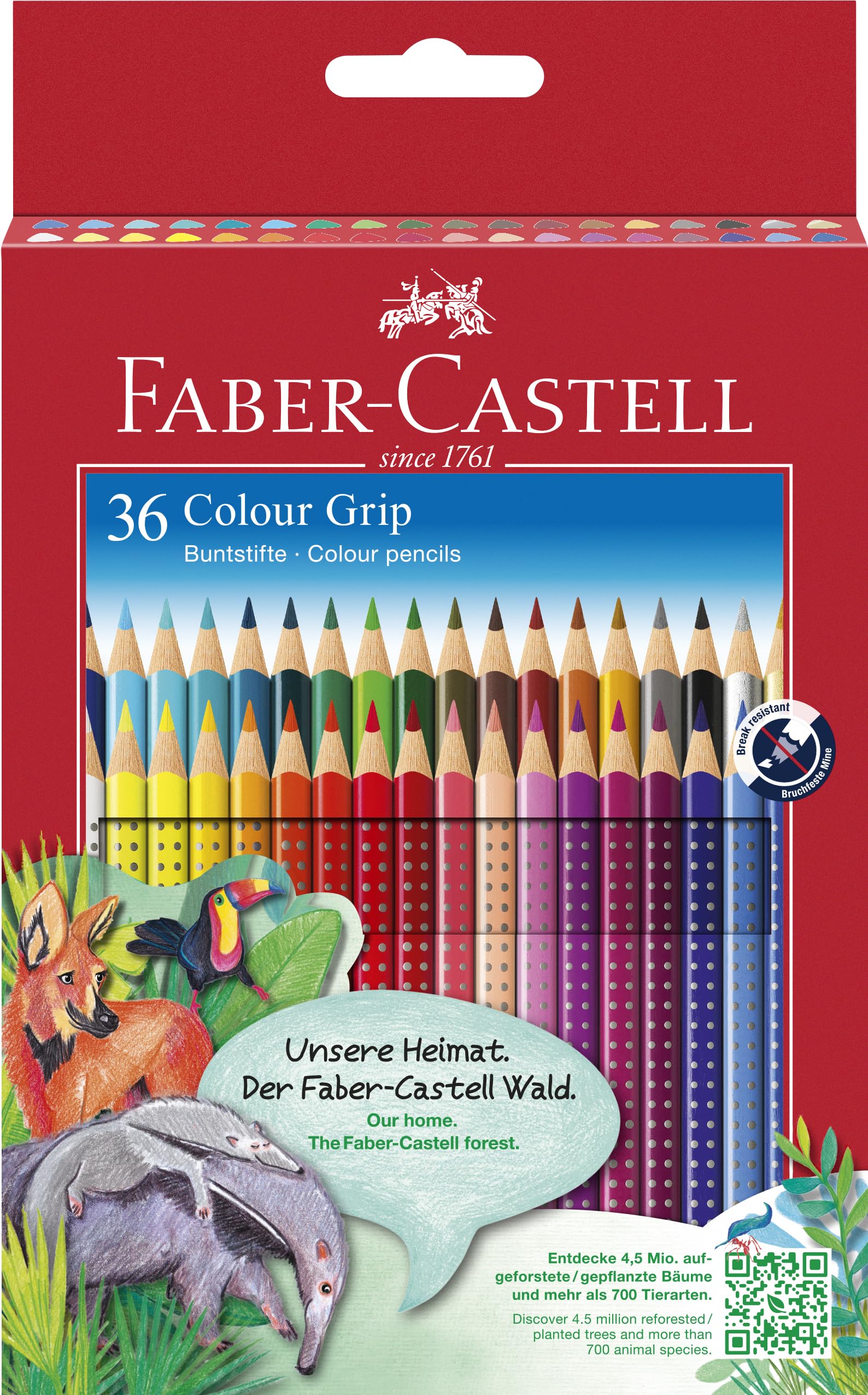 COLOUR GRIP WATER-SOLUBLE PENCIL BOX 36, multicoloured, 17,5cm, F112442