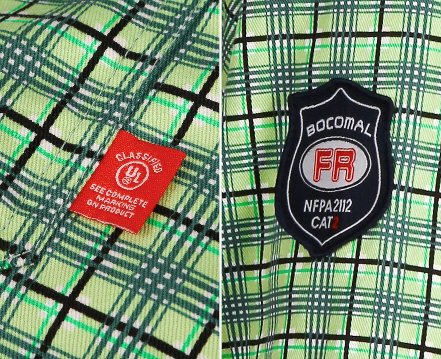 BOCOMAL FR Shirts Flame Resistant NFPA2112/CAT2 6.5oz Light Weight Printed Fire Retardant Plaid Shirt - Image 5