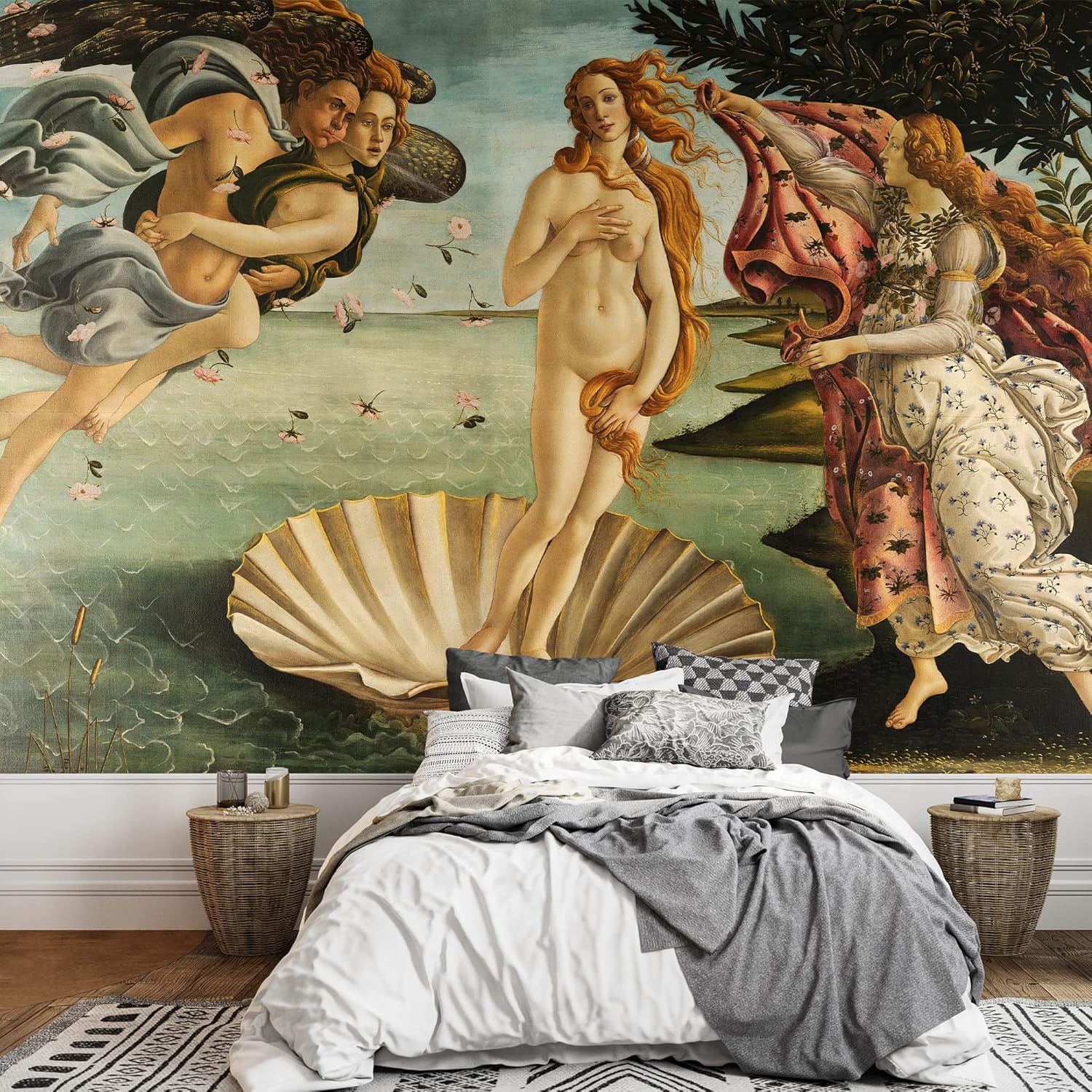 wall26 - The Birth of Venus by Sandro Botticelli - Early Italian Renaissance - Florentine School - Peel and Stick Large Wall Mural, Removable Wallpaper, Home Decor - 100x144 inches