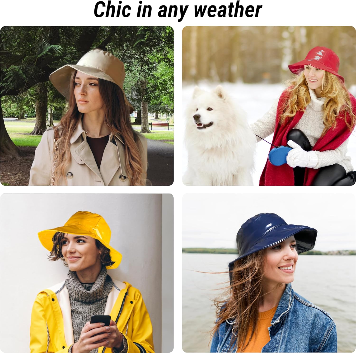 Toutacoo, Wide-Brimmed Vinyl Rain Hat - Image 2