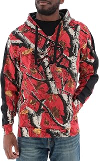 Legendary Whitetails Mens Plaid Camo Pullover Hoodie | Cotton Polyester Blend Long Sleeve V-Neck Pullover