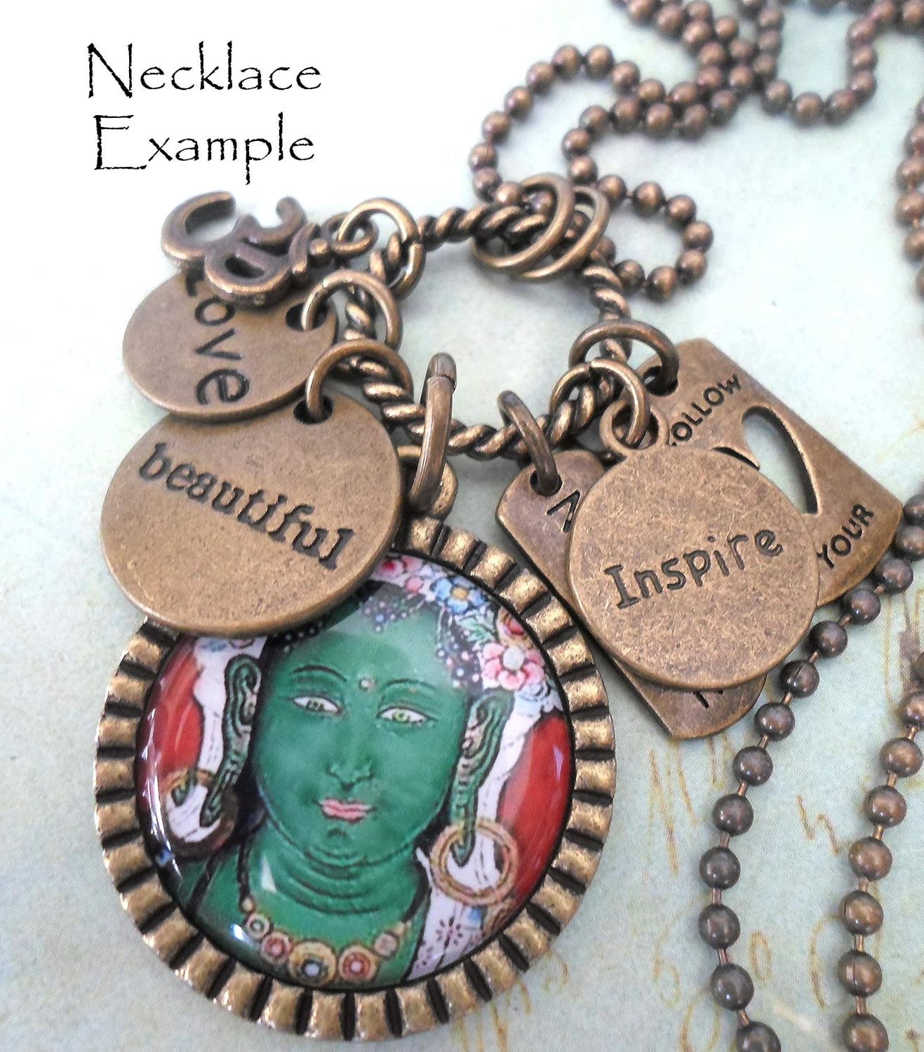 Sarada Devi Backpack Purse-Clip, Key Chain or Necklace, Aum, Namaste Charms, Divine Mother Master, Saint, Devotional Gift