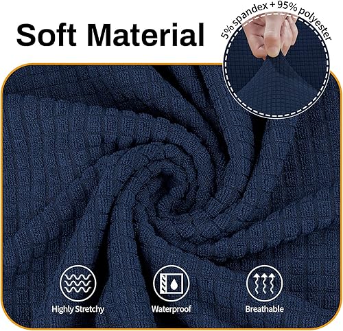 Miniatura 3 de Asnomy Fundas de sofá para sofá de 3 cojines, impermeables, elásticas, fundas protectoras contra mascotas, fundas para muebles contra perros y