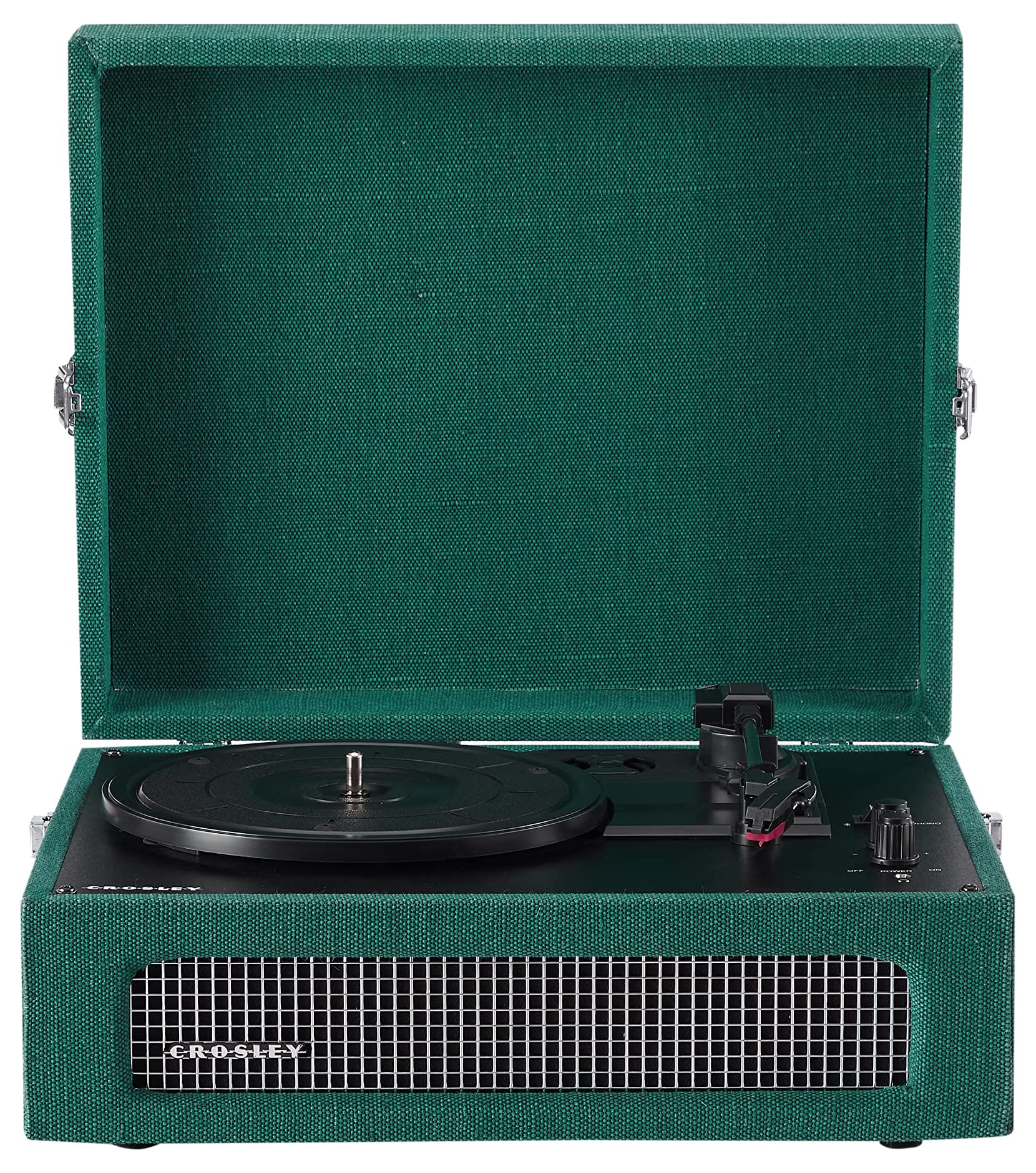 CrosleyVoyager Portable Turntable - Bluetooth Record Player, 3-Speed Suitcase Vinyl Player, Home Turntables for Vinyl Records, Built in Stereo Speakers & Bluetooth Receiver, AUX Input, Dark Aegean