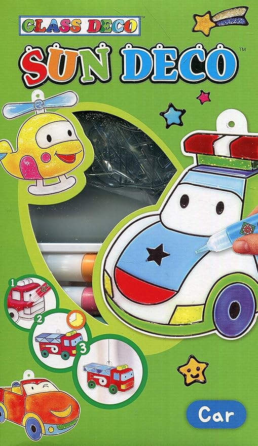 Amazon Amos グラスデコ Car 6色 6サンキャッチャー セット 絵具 通販