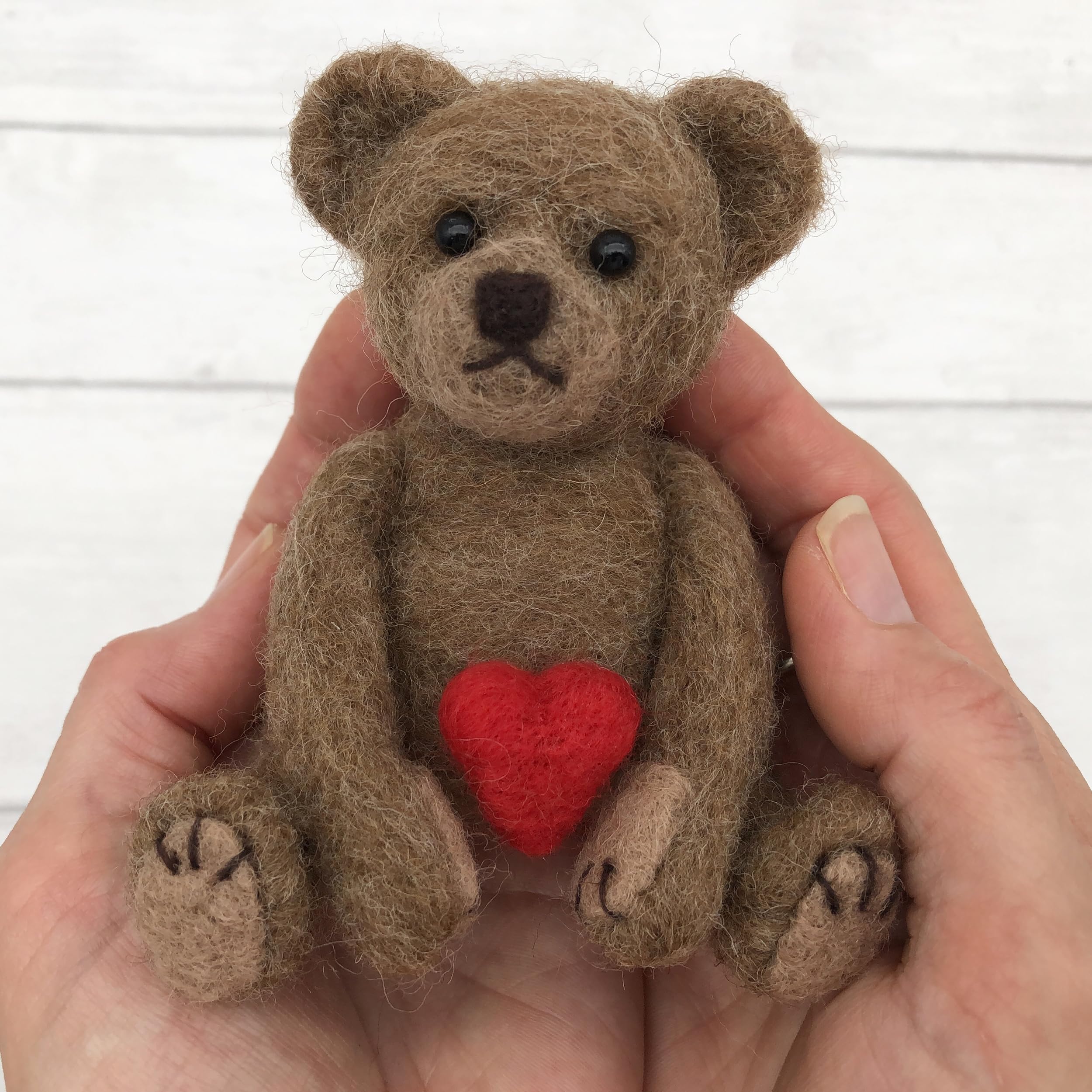Bergin & Bath Needle Felting Kit, Teddy. Make a Sweet Little Teddy Bear with This Craft kit for Adults and Teens. Planet Friendly Wool - Image 3