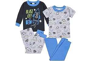 Toddler Boys' 4-Piece Snug Fit Flannel Pajama Set