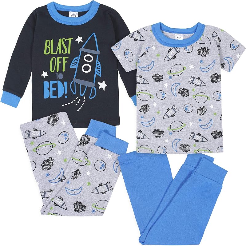 Gerber Conjunto de pijama de 4 piezas para bebé niño
