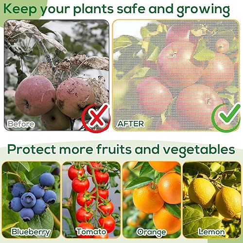 Miniatura 3 de Red para árboles frutales de 6.9 x 8.5 pies, cubierta de malla ultrafina para árbol de insectos de jardín con cordón, barrera transparente para