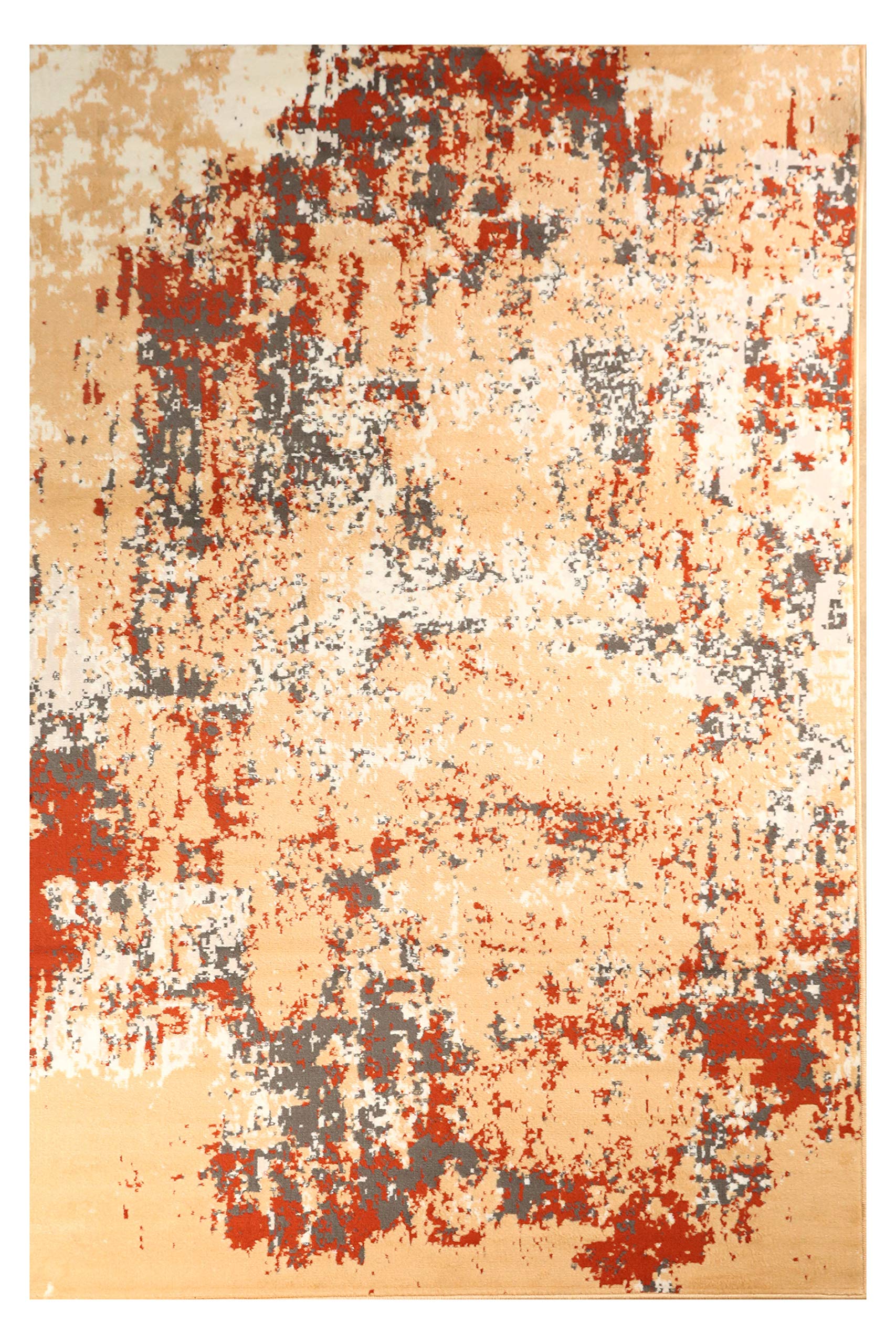 Furnish my PlaceAccent Rug - 5 ft. x 8 ft., Beige, Indoor Rug with Abstract Design, Jute Backing