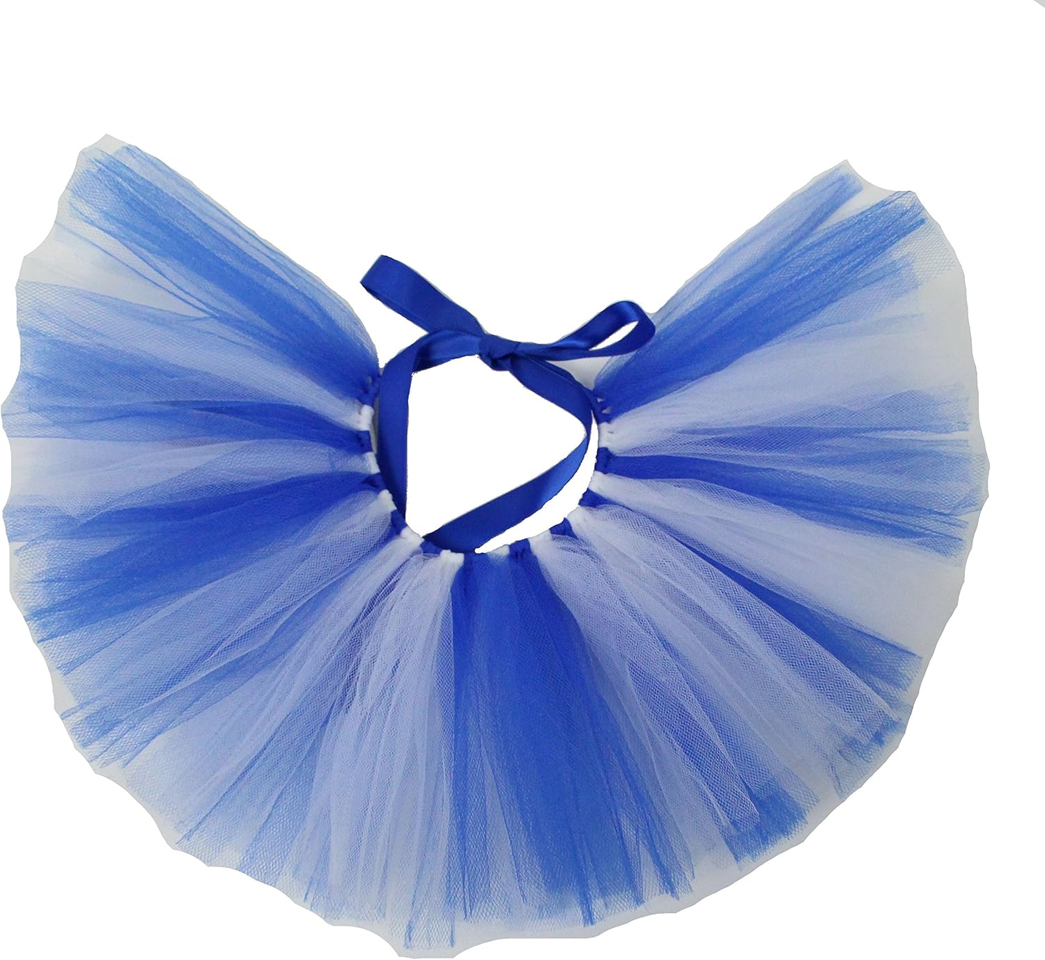 Handcrafted White and Blue Mesh Tutu for Dogs