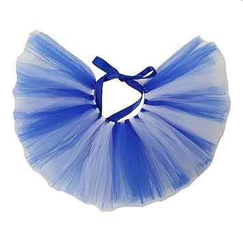 Handcrafted White and Blue Mesh Tutu for Dogs