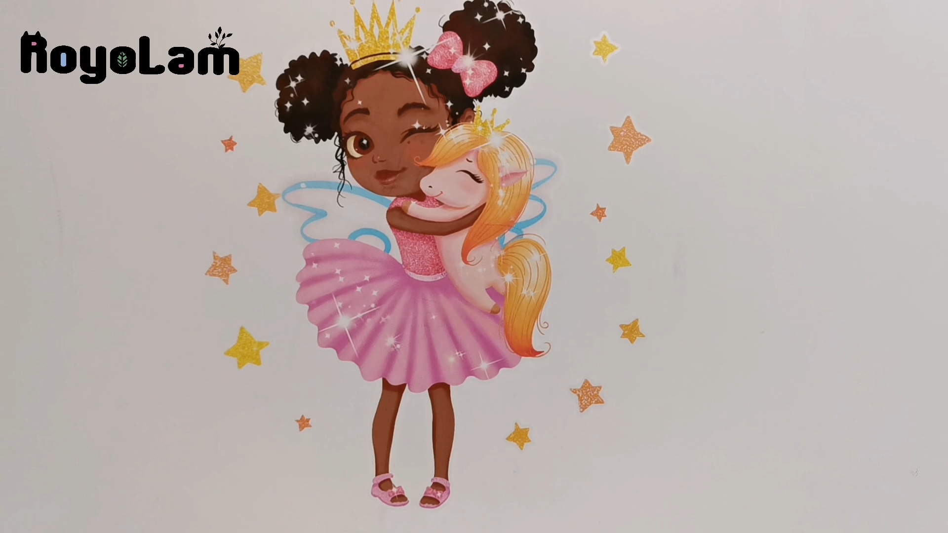Vinilo Decorativo Little Princess Hug A Baby Horse miniatura 7